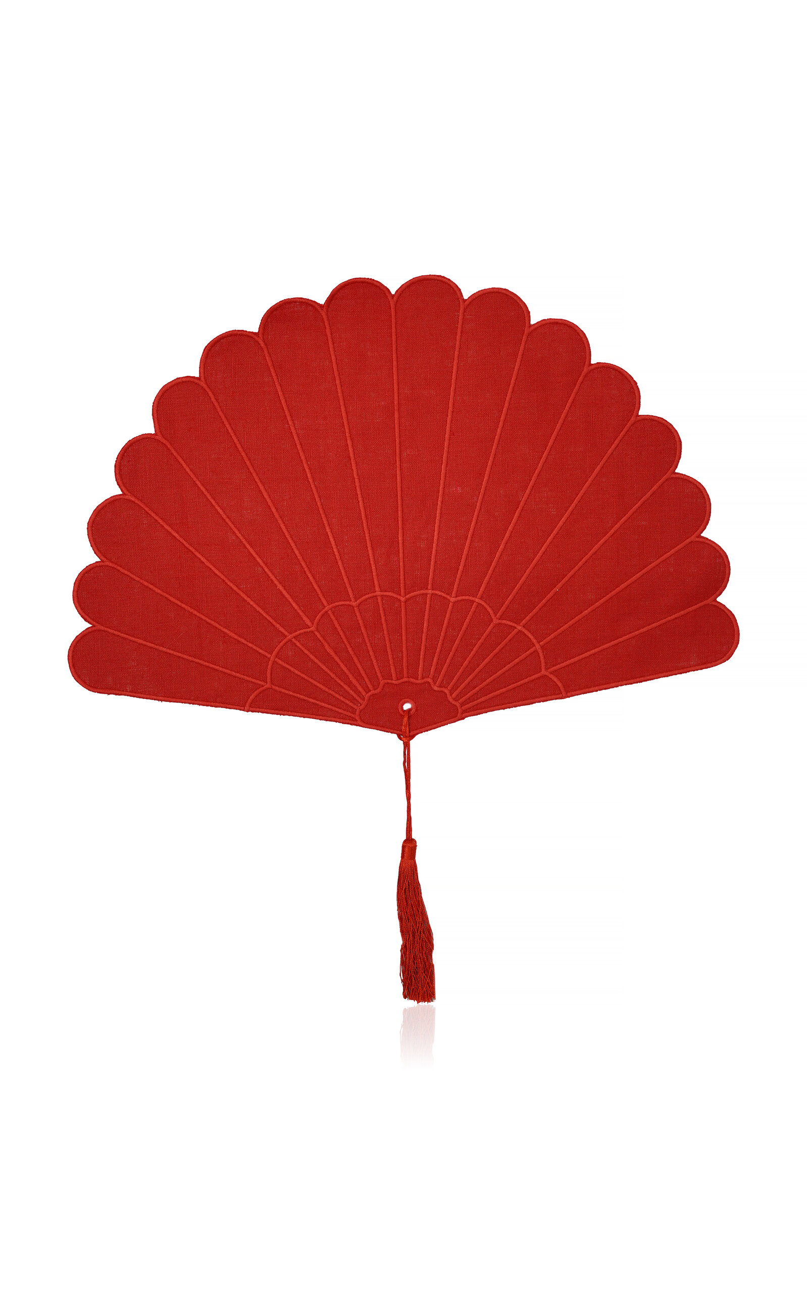 Chefanie Set-of-four Fan Linen Placemats In Red