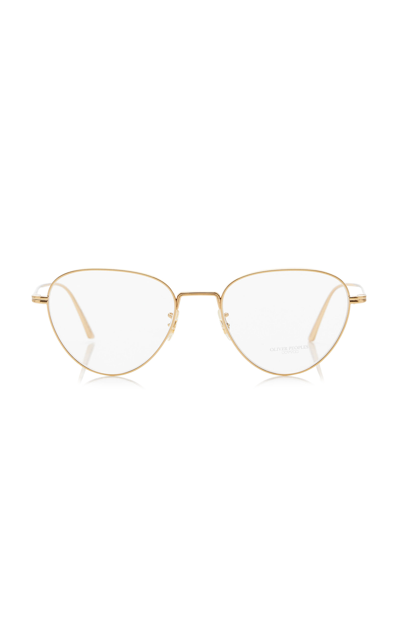 Khaite x Oliver Peoples 1991RX Triangle-Frame Metal Glasses