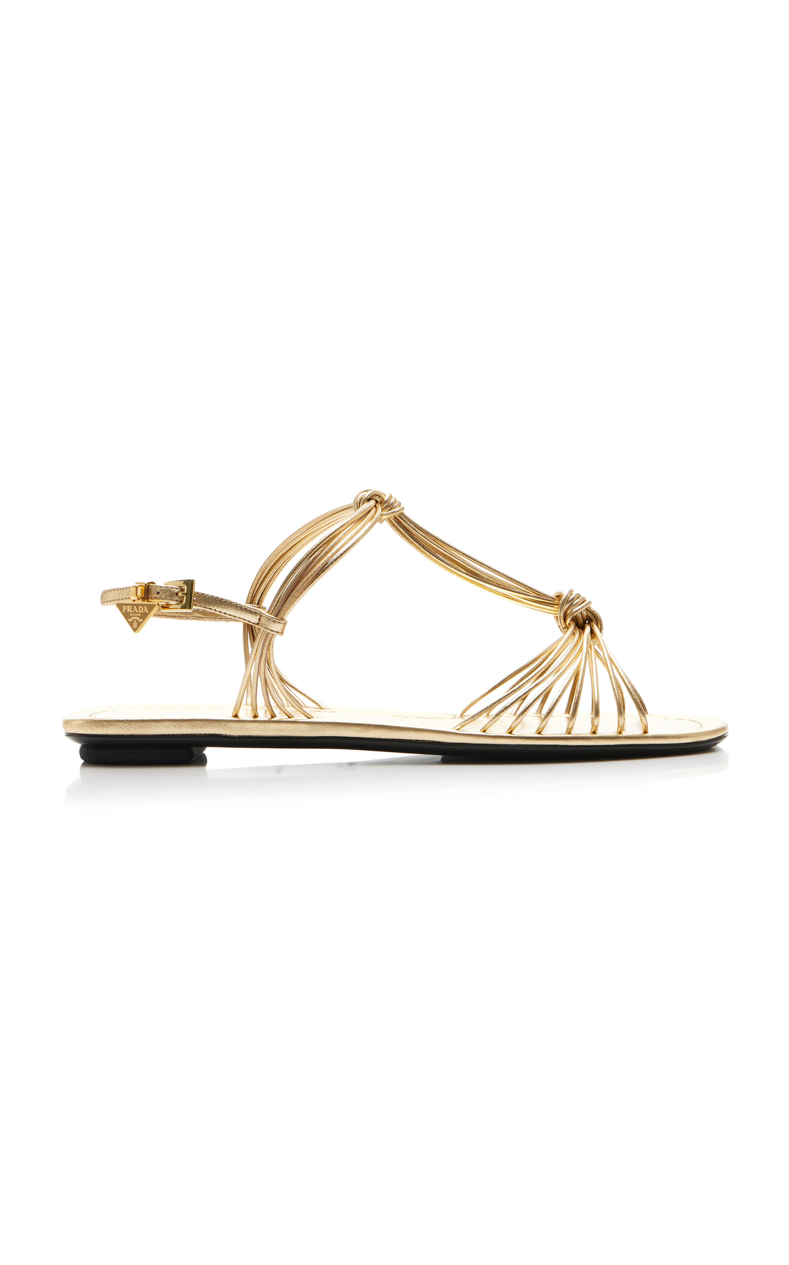 Prada Metallic Leather Sandals