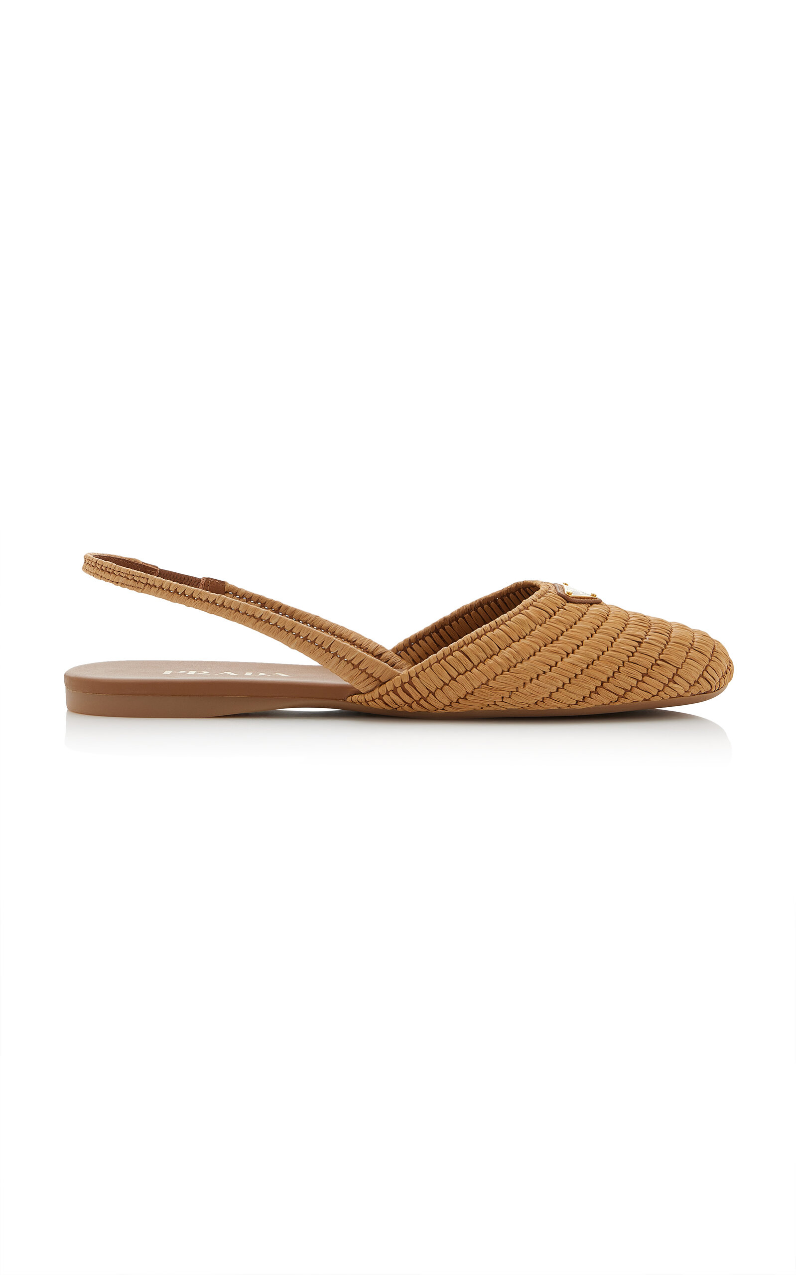 Prada Raffia Slingback Ballet Flats