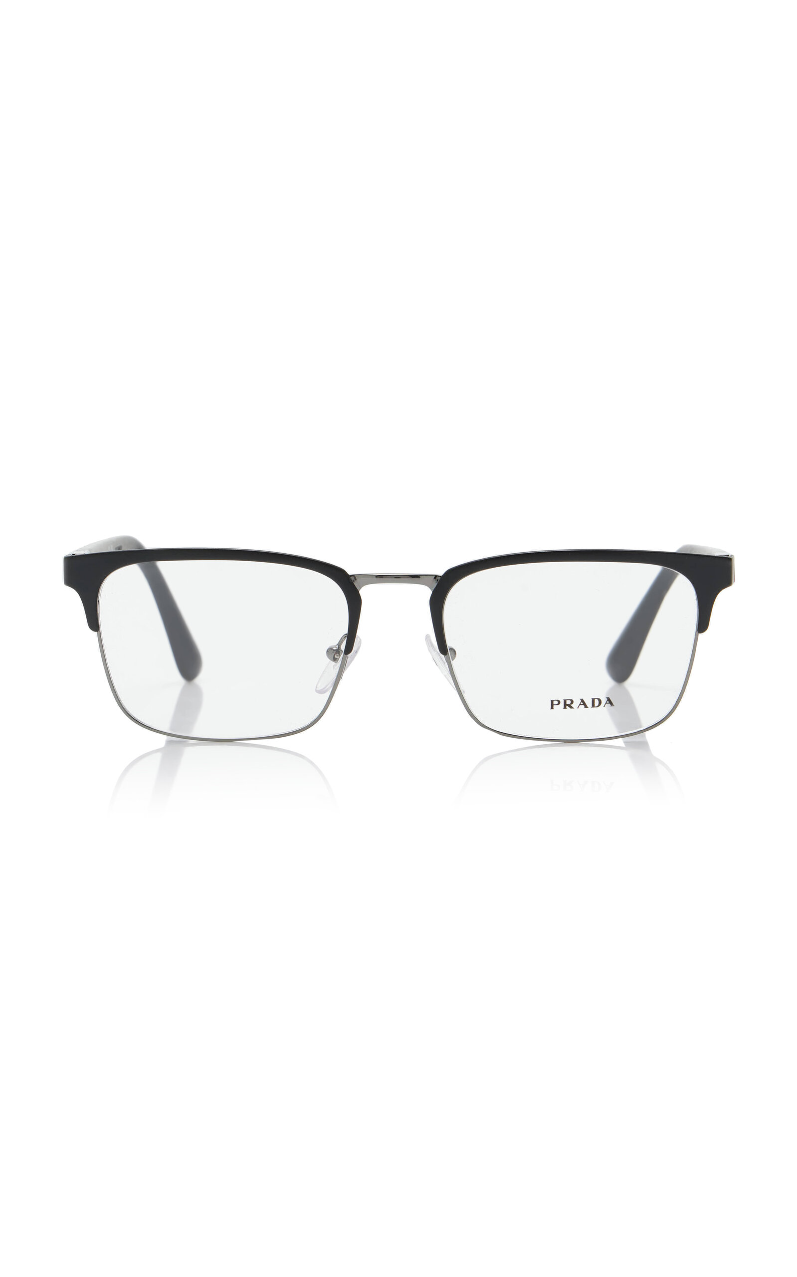Prada Square-Frame Metal Glasses