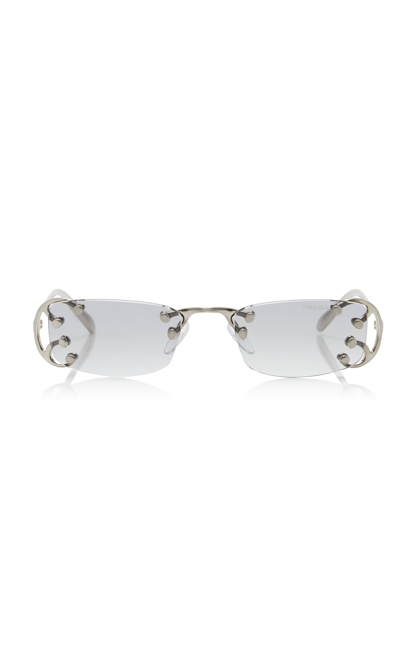 Prada Square-Frame Metal Sunglasses
