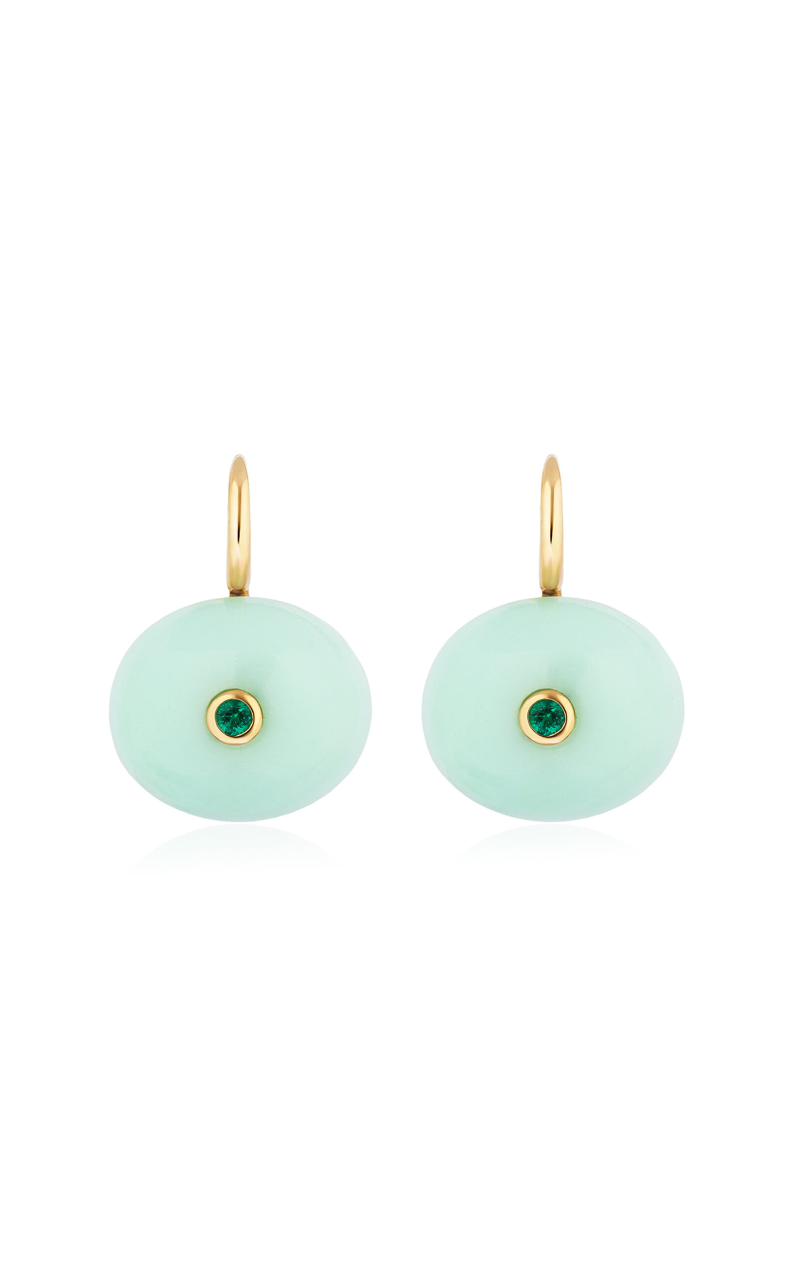 Mason and Books 14K Yellow Gold Opal And Emerald Earrings - Green - OS - Moda Operandi