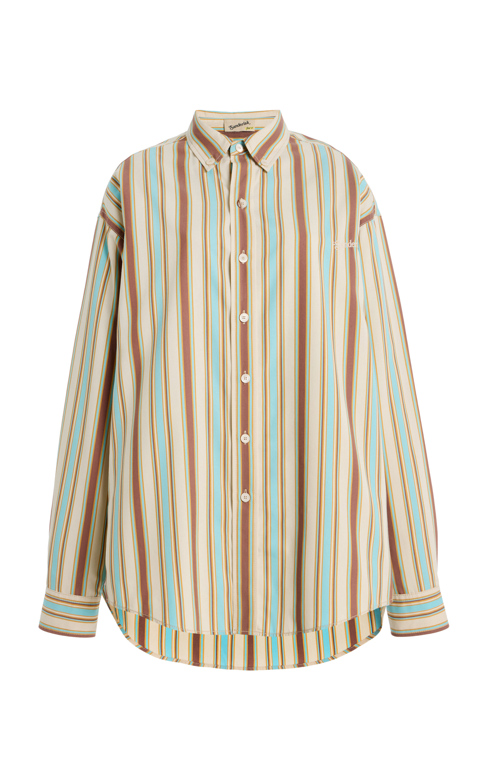 Sanderlak Oversized Striped Viscose Poplin Shirt - Women's Clothing