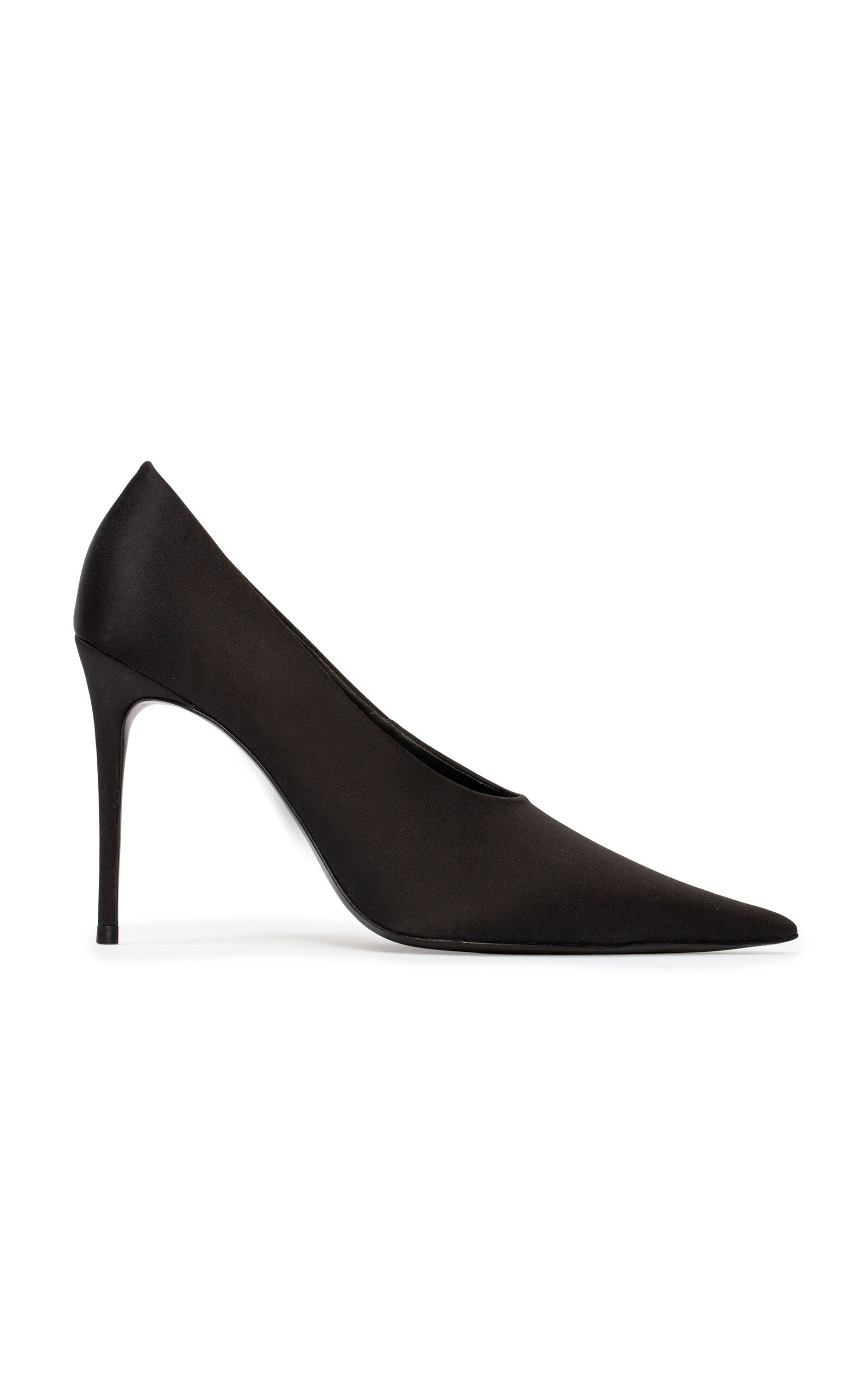 Black Suede Studio Jona Satin Pumps