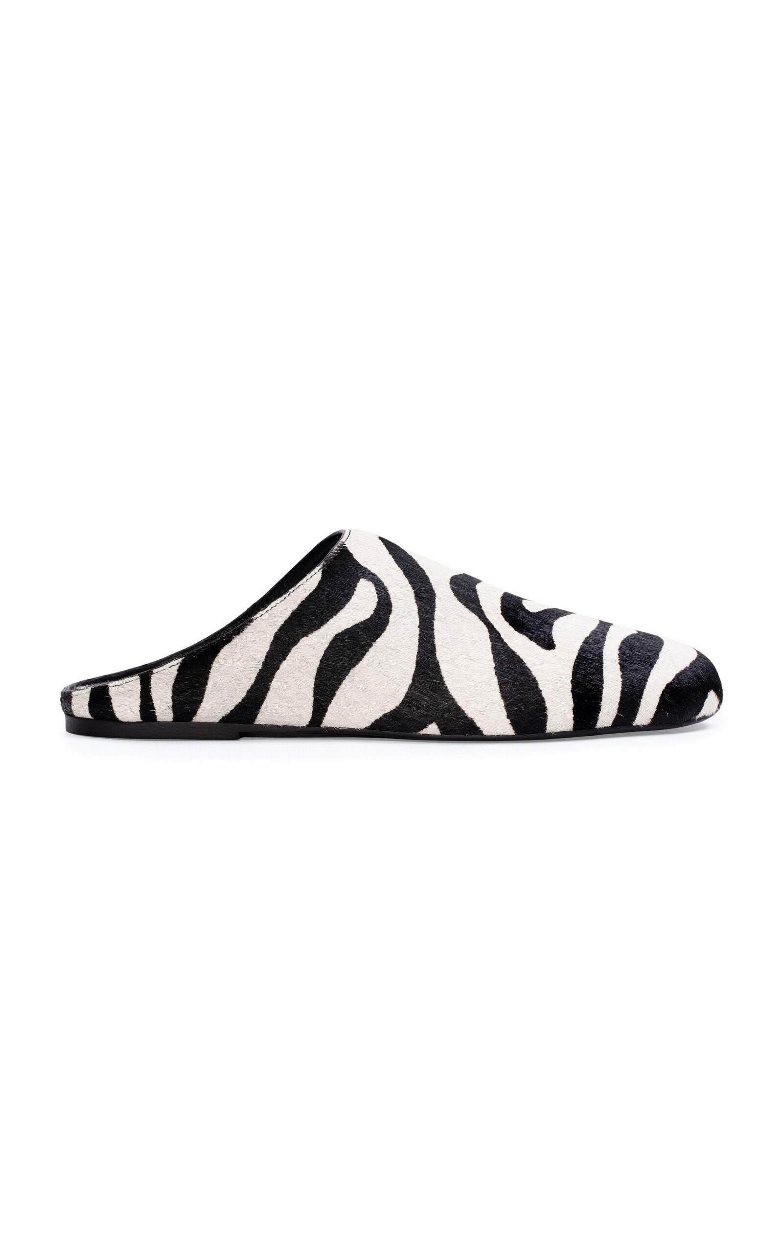 Black Suede Studio Arie Ponyhair Mules In Animal Print