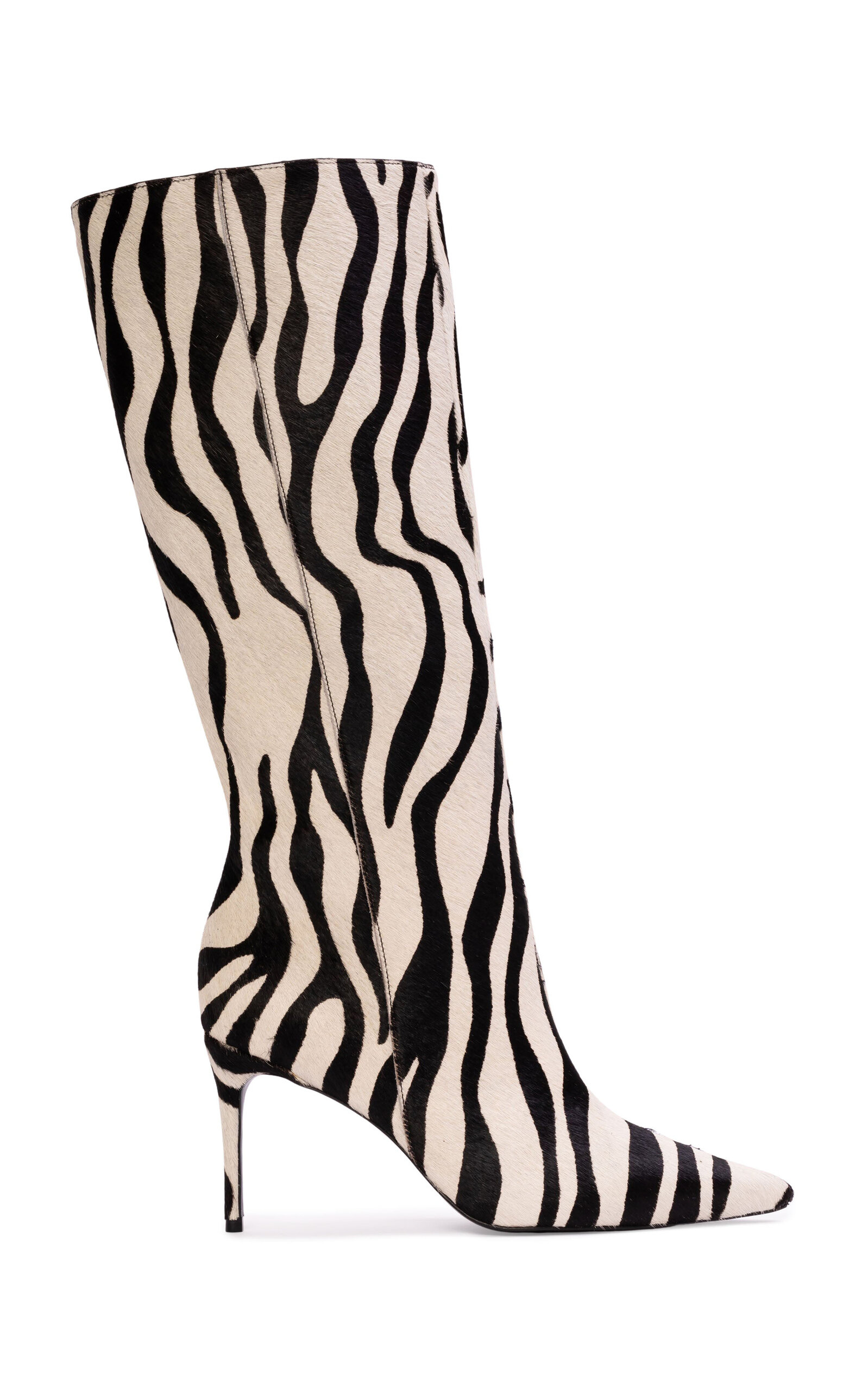 Black Suede Studio Ember Zebra Ponyhair Boots In Animal Print