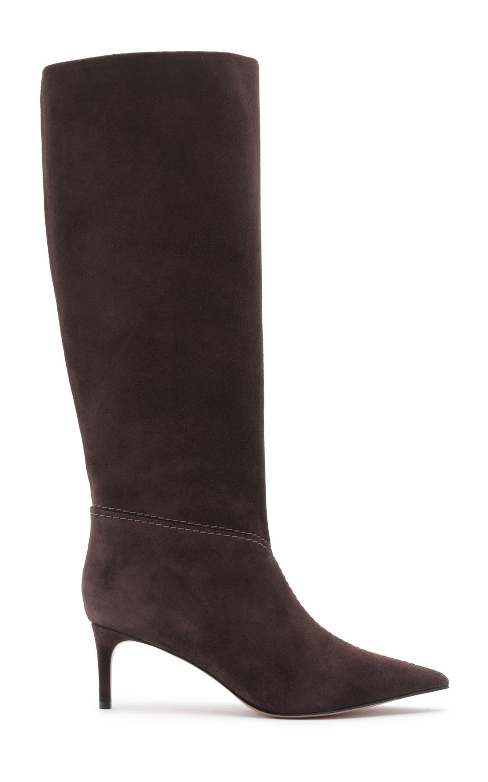 Alexandre Birman Malva Suede Boots In Brown
