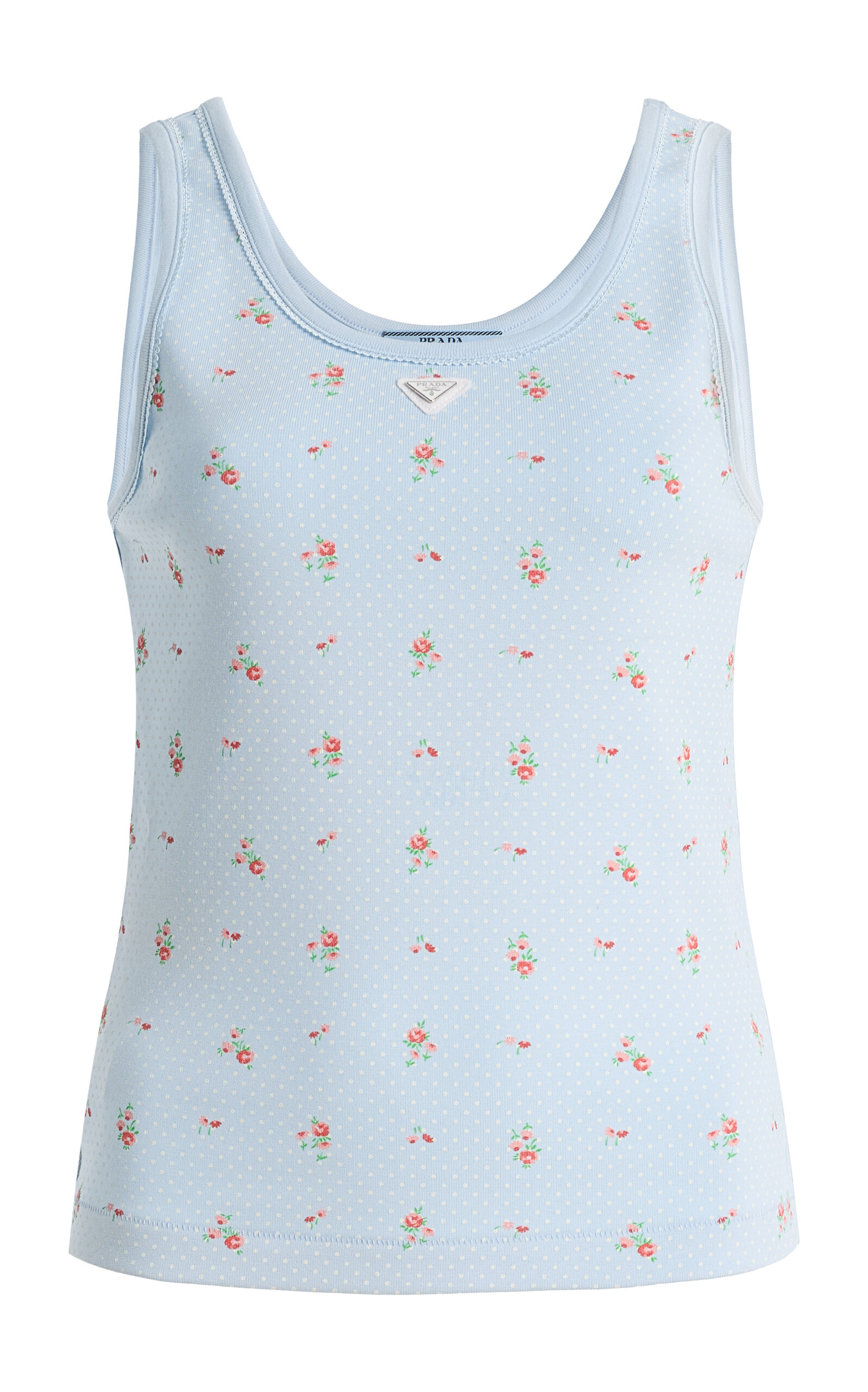 Prada Bouquet-Print Cotton Tank Top