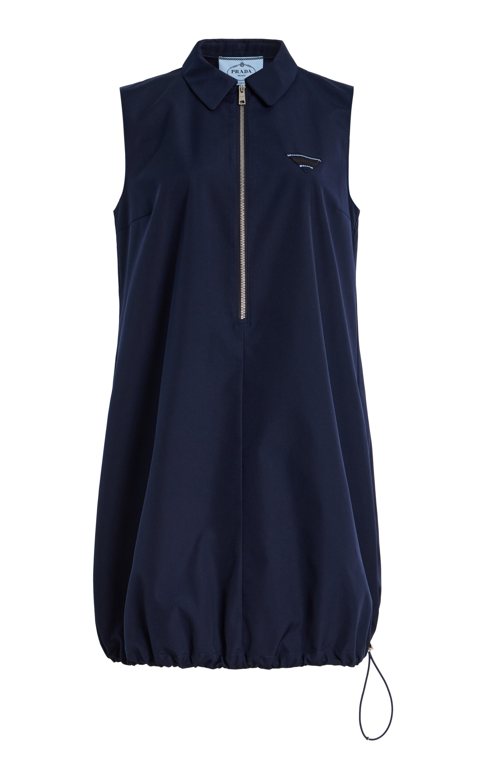 Prada Half-Zip Faille Mini Dress