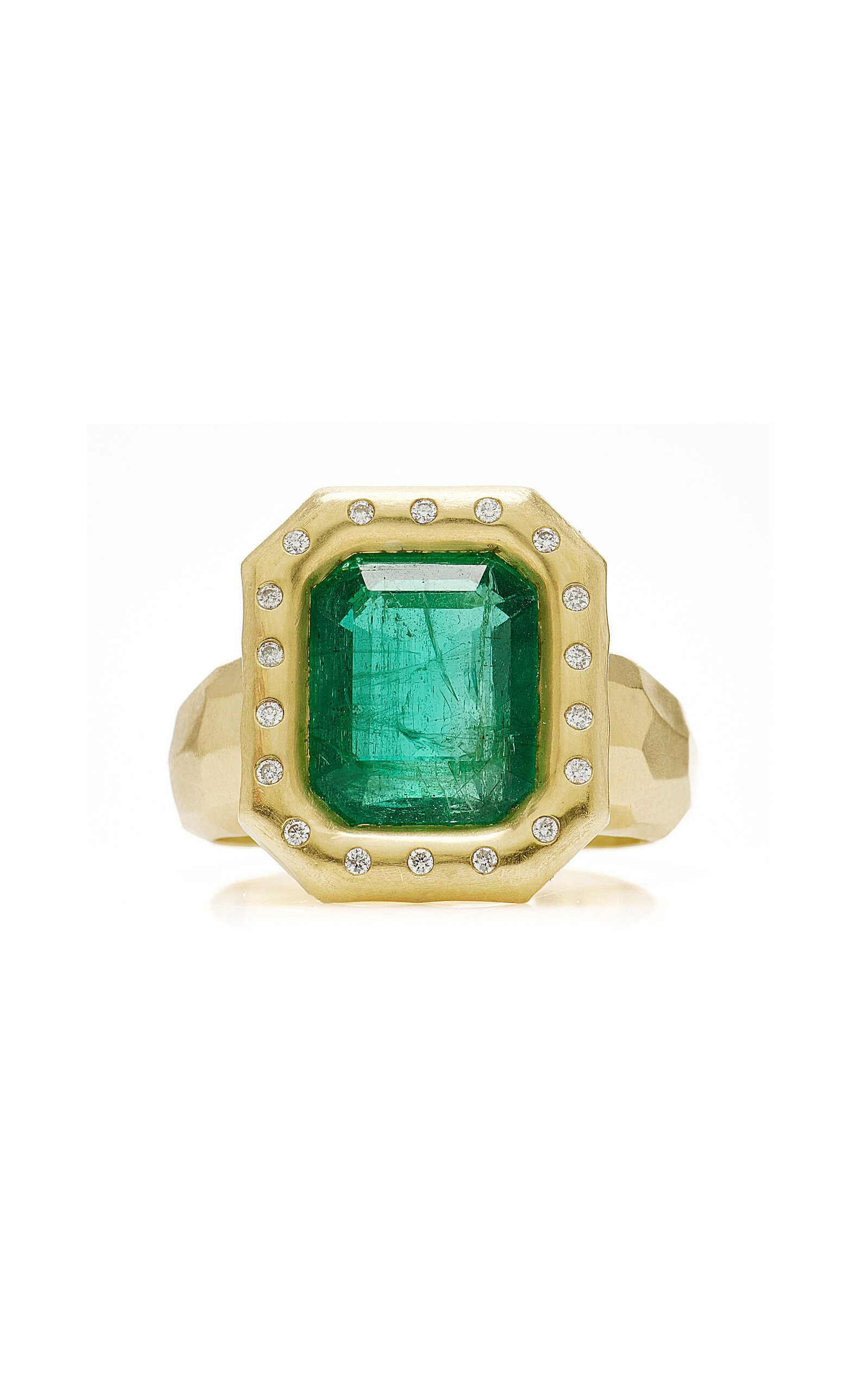 Octavia Elizabeth 18k Yellow Gold Diamond Mirage Ring - Green - Only At Moda Operandi