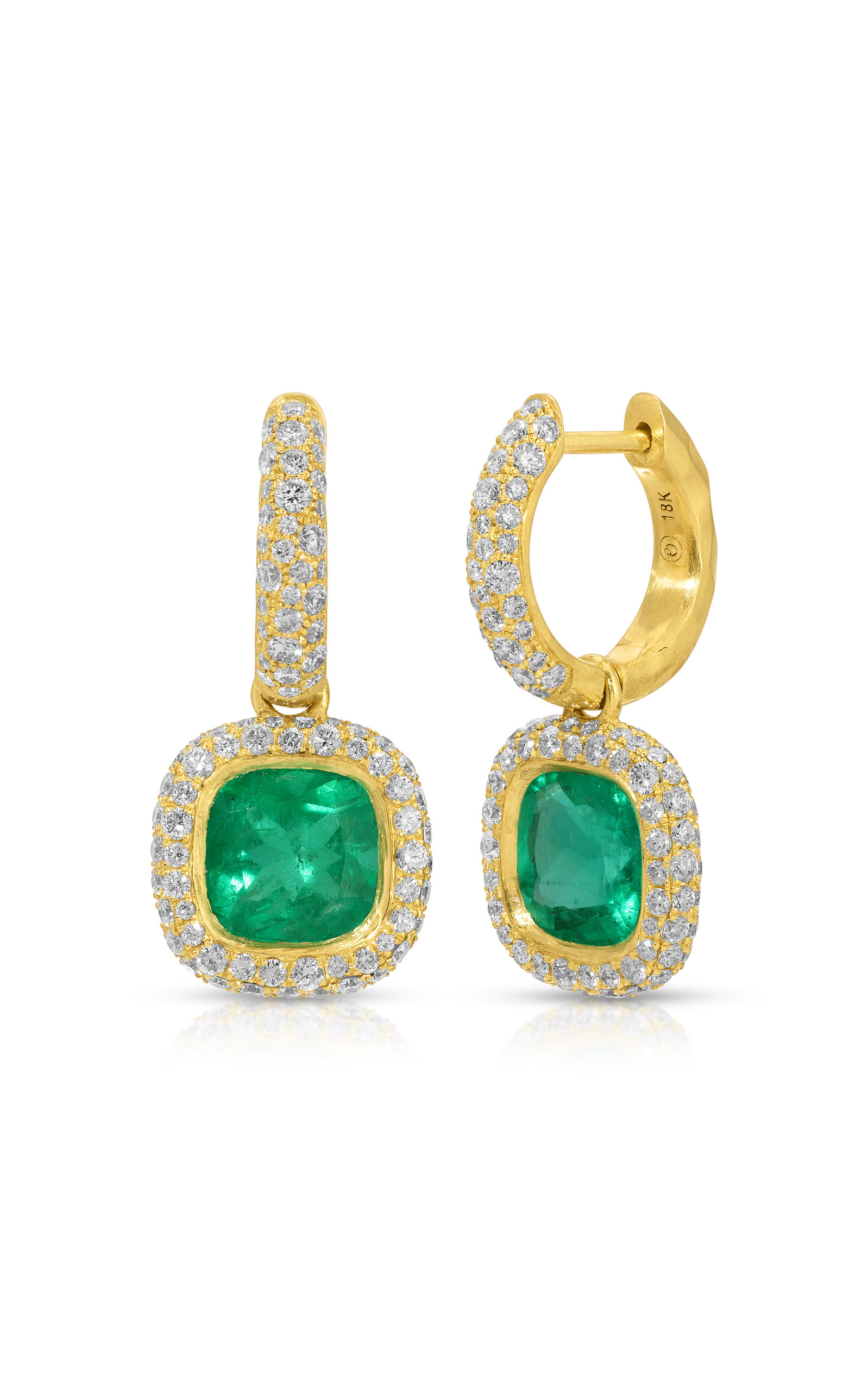 Octavia Elizabeth 18k Yellow Gold Cobblestone Hug Earring - Green - OS - Only At Moda Operandi