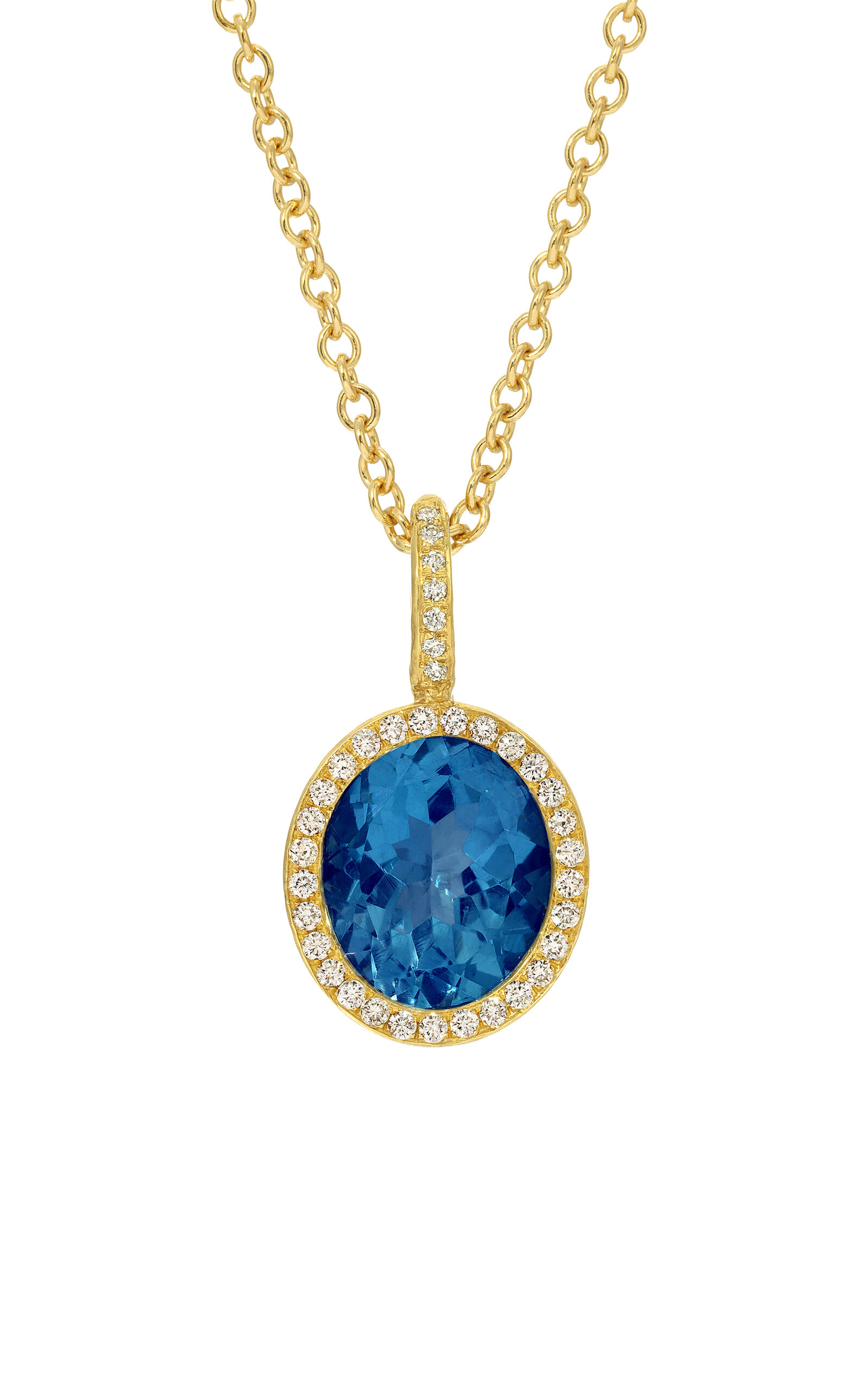 Octavia Elizabeth 18k Yellow Gold Moody Blue Topaz & Diamond Necklace - Blue - OS - Only At Moda Operandi