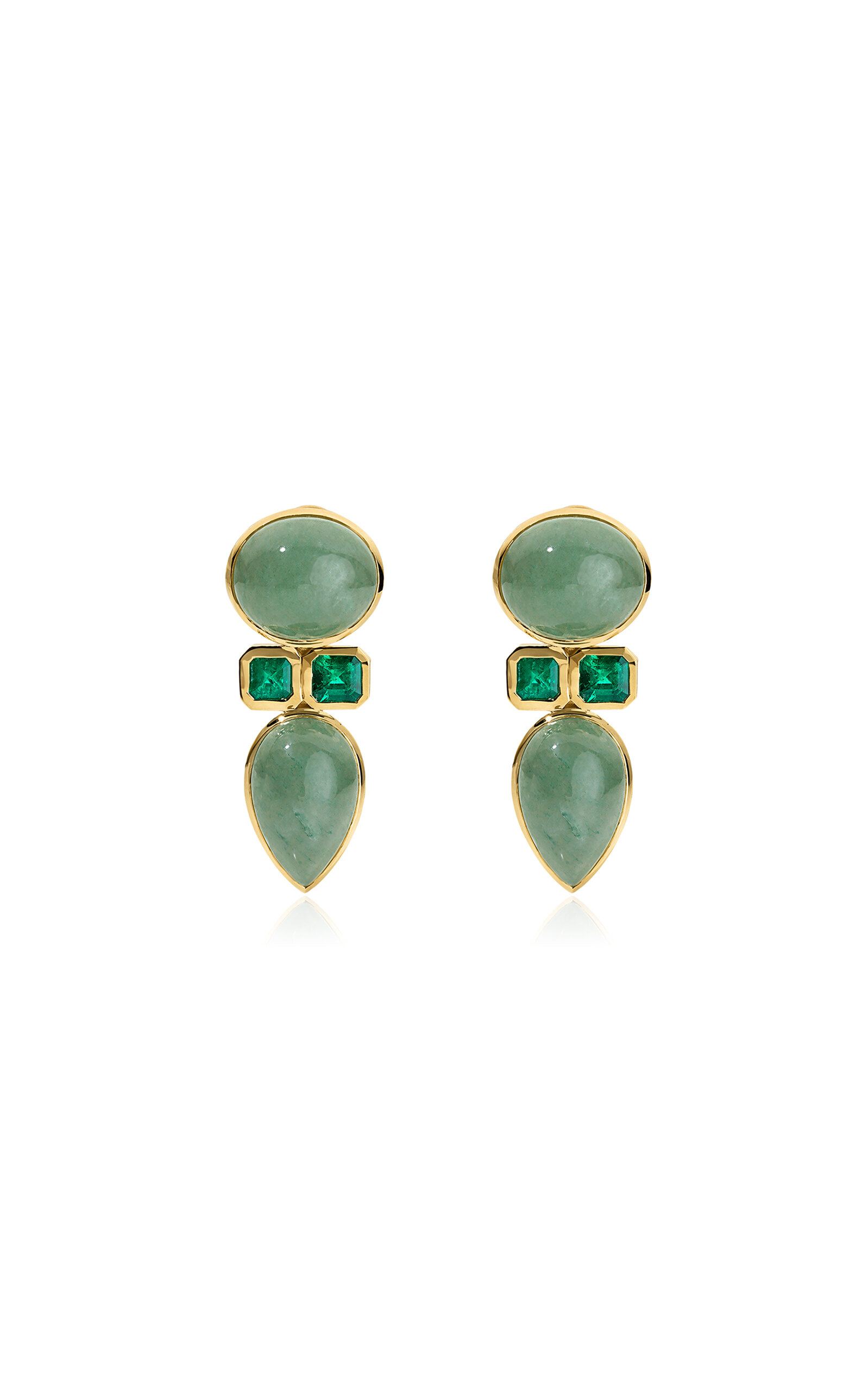 Jade Ruzzo 18k Yellow Gold Matilda Earrings - Jade and Emerald - Green - OS - Only At Moda Operandi