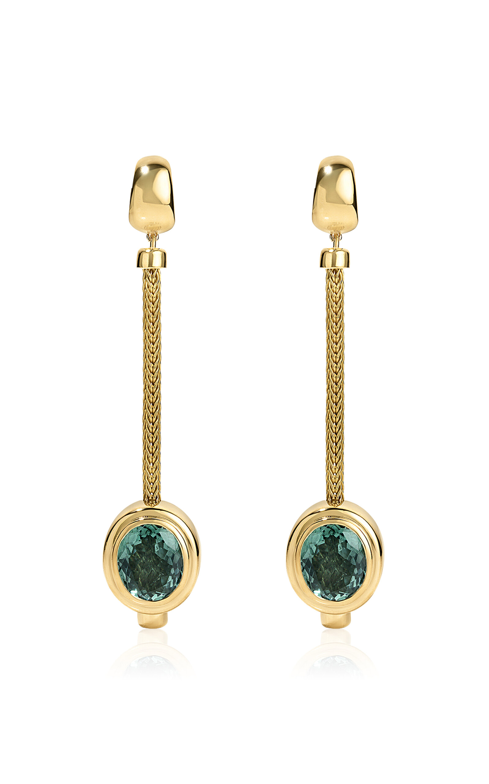 Jade Ruzzo 18k Yellow Gold Ooak Josephine Earrings In Blue