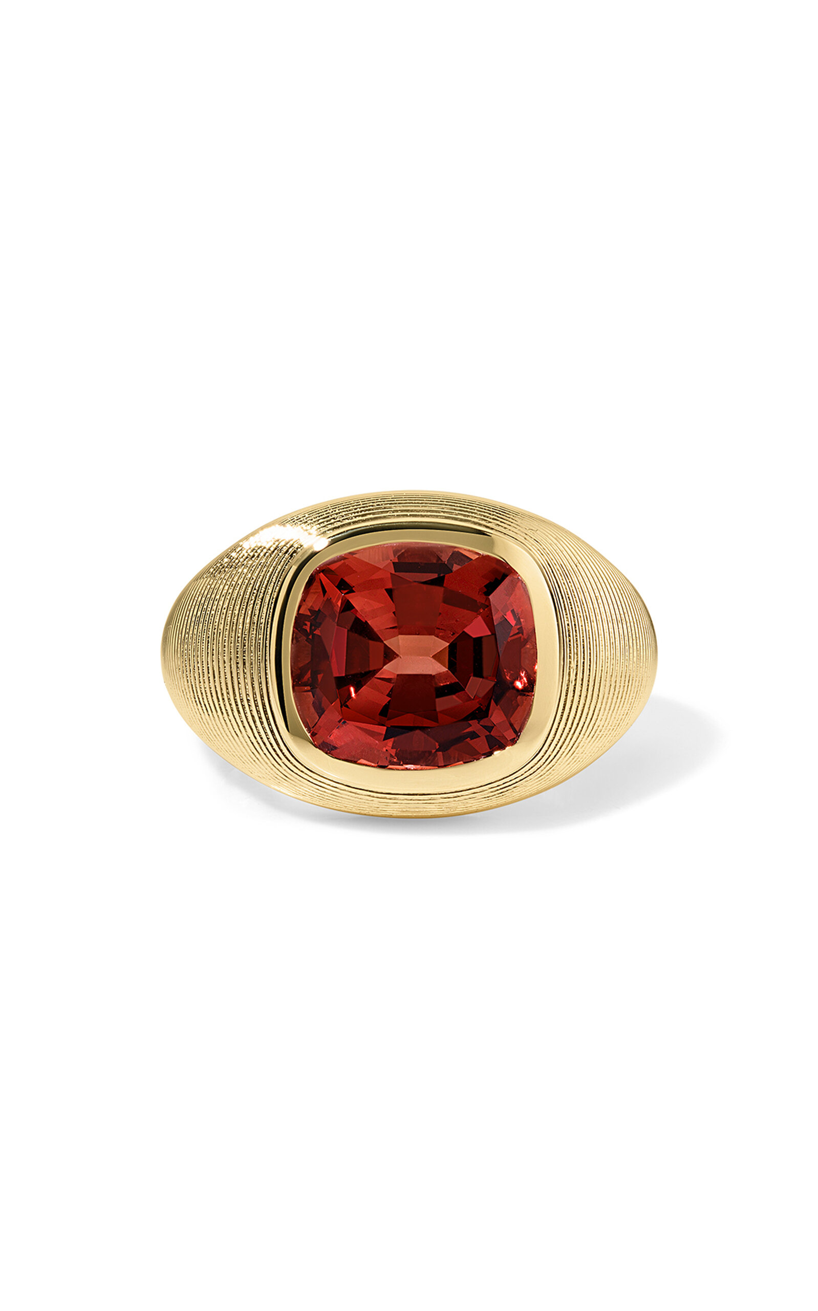 Jade Ruzzo 18k Yellow Gold Cymbal Ring - Malaya Garnet Cushion - Red - Only At Moda Operandi