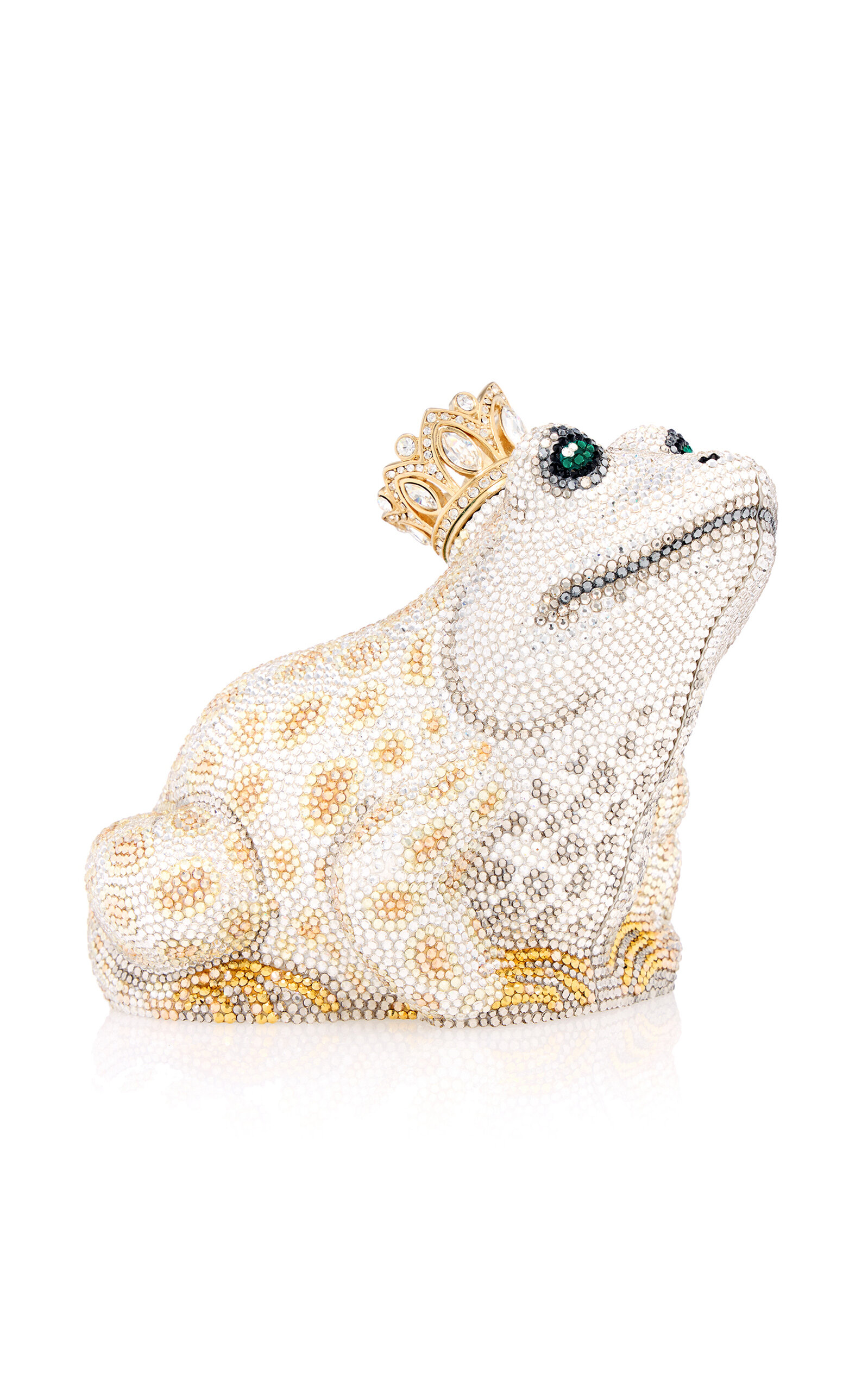 Judith Leiber Couture Silver Prince Charming Crystal Clutch - White - OS