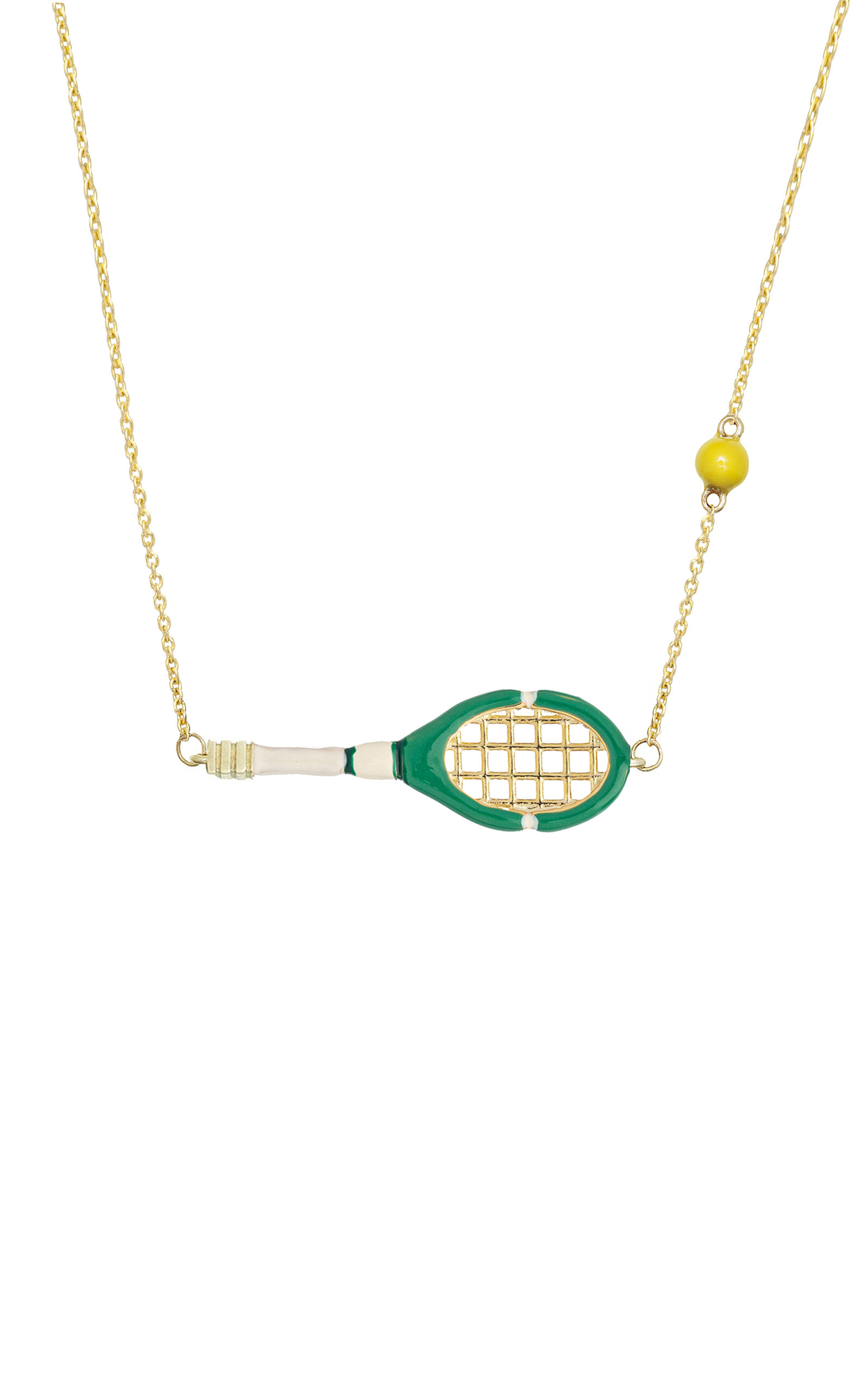 Aliita Tennis Pelota 9K Yellow Gold Necklace - Gold - OS - Moda Operandi