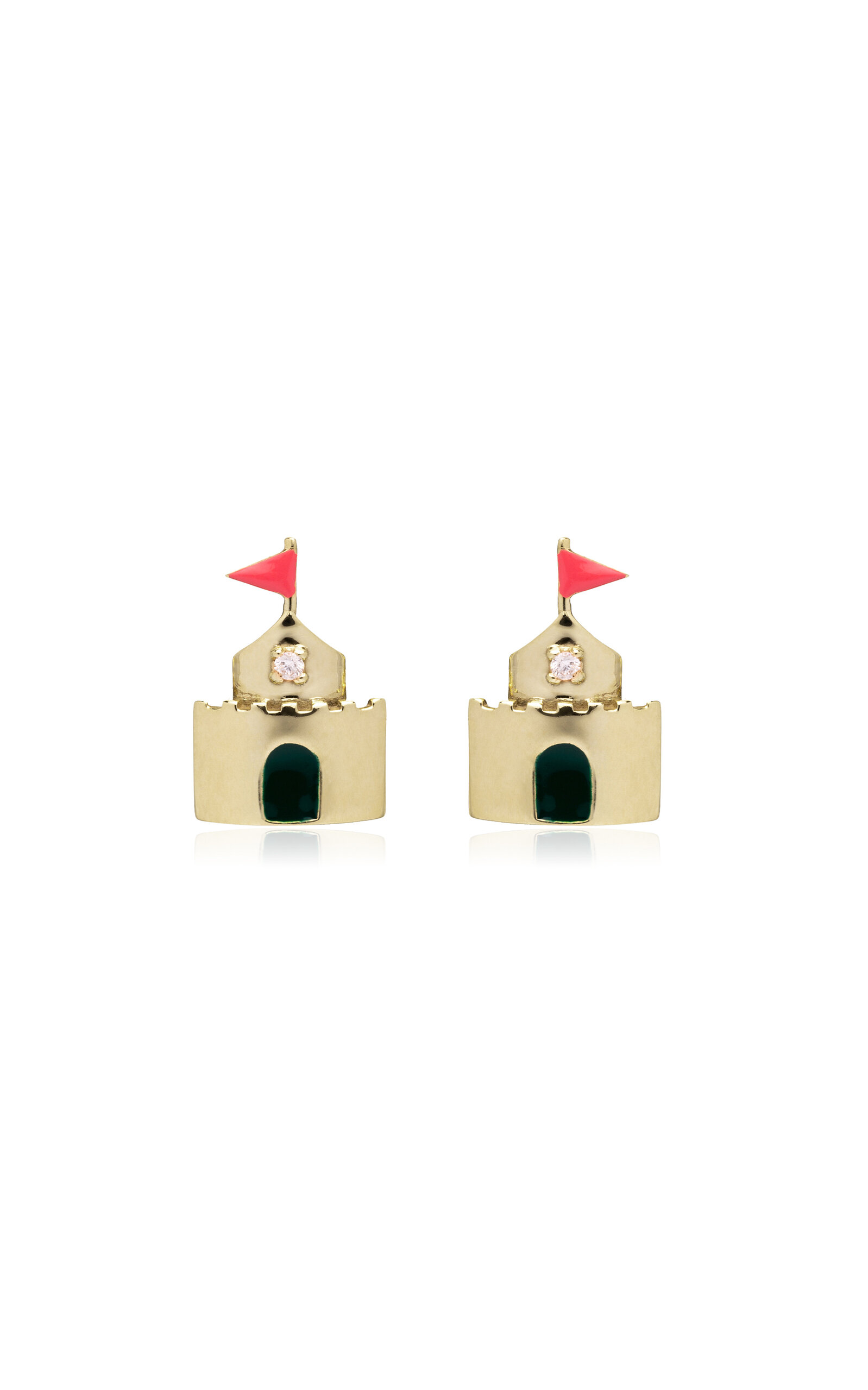 Aliita - Castillo Brillante 9K Yellow Gold Diamonds Earrings - Gold - OS - Moda Operandi - Gifts For Her 890$