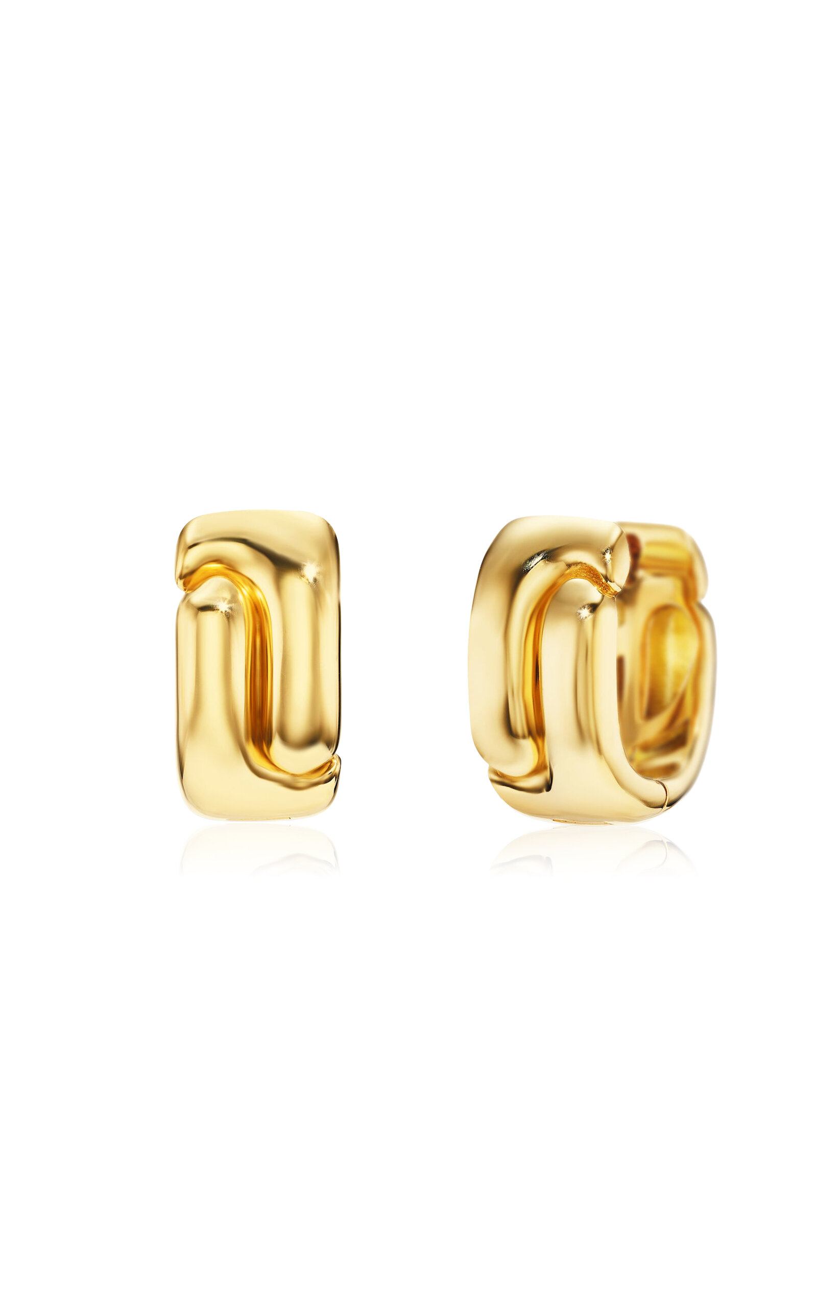 Pamela Zamore Holos 18k Gold Oval Huggie Hoop Earrings In Gold