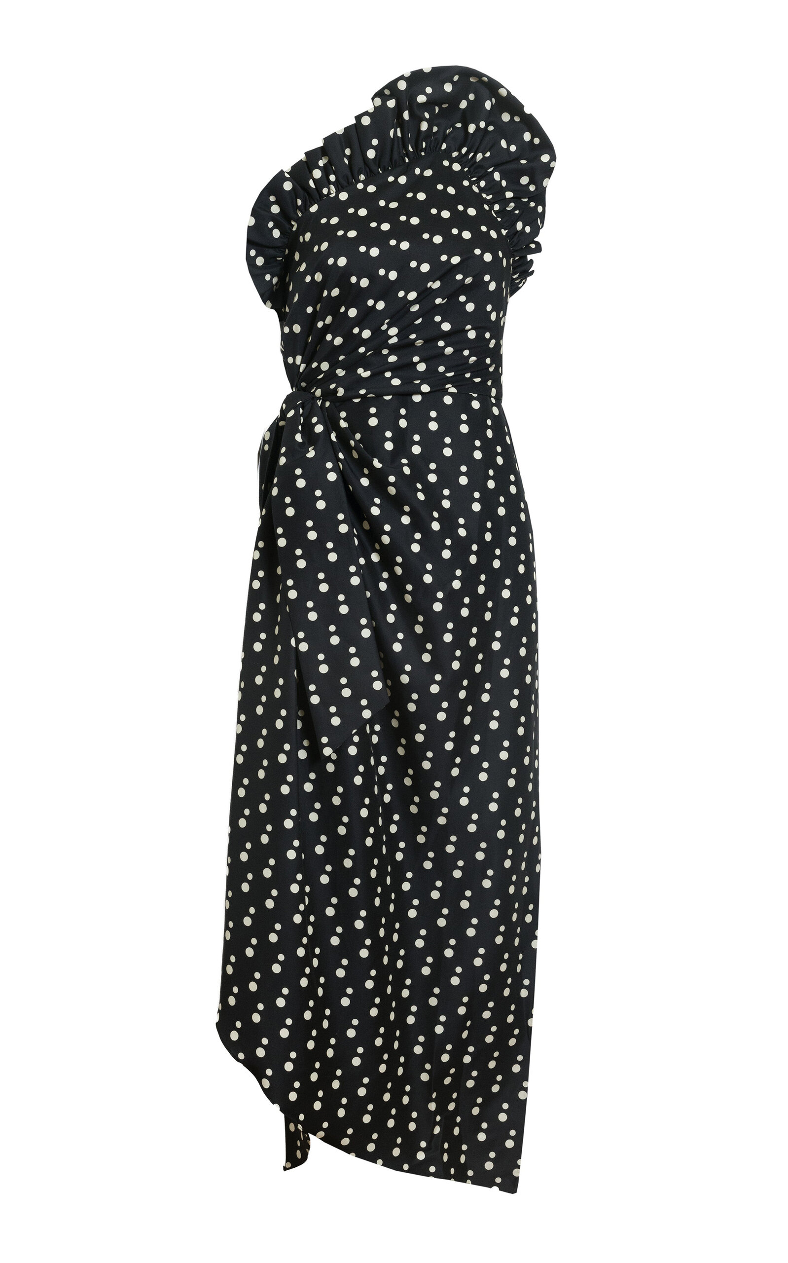 Delphine Charlotte Polka Dot Dress In Black