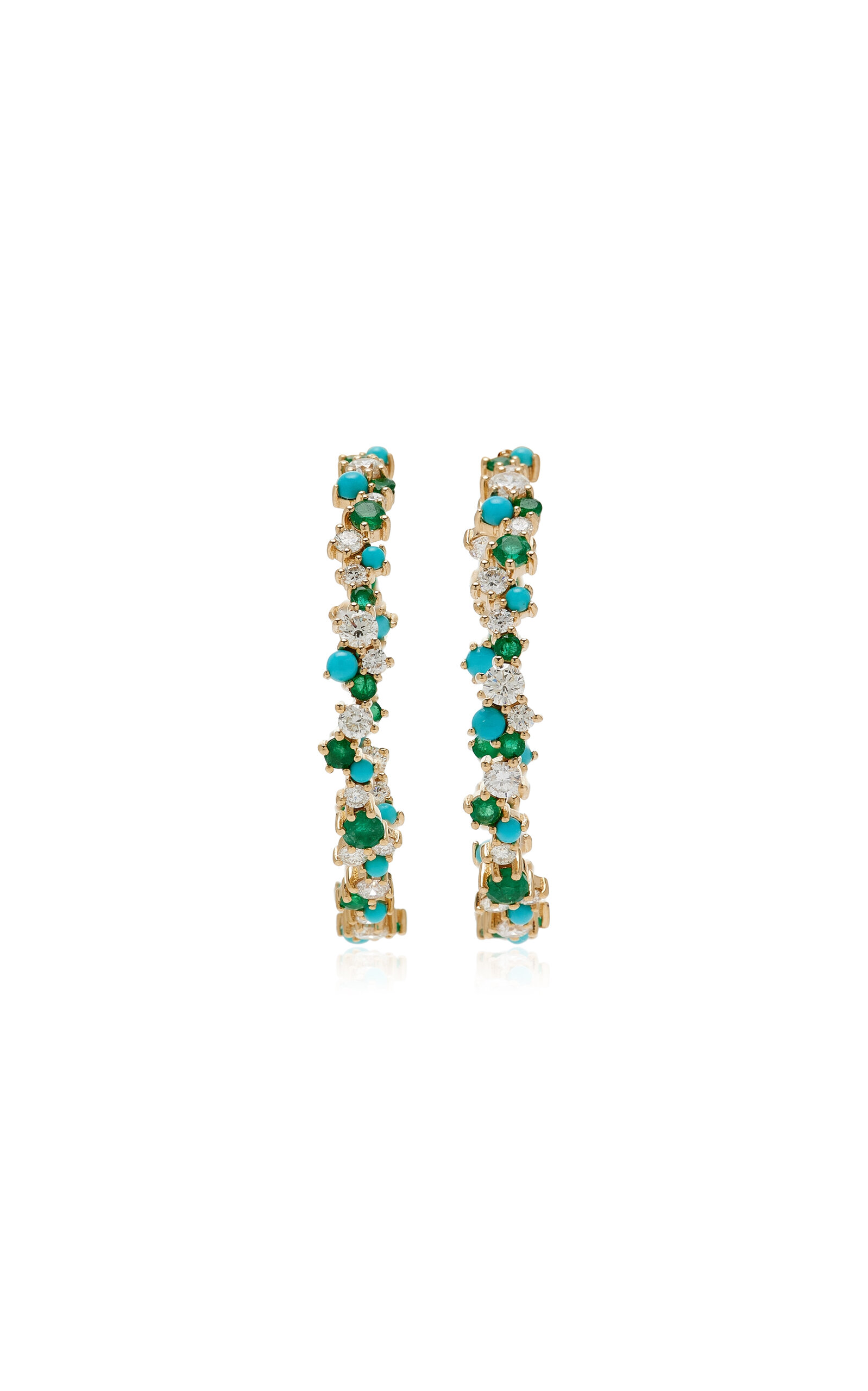 Sydney Evan 14k Yellow Gold Large Diamond Hoop Earrings In Multi
