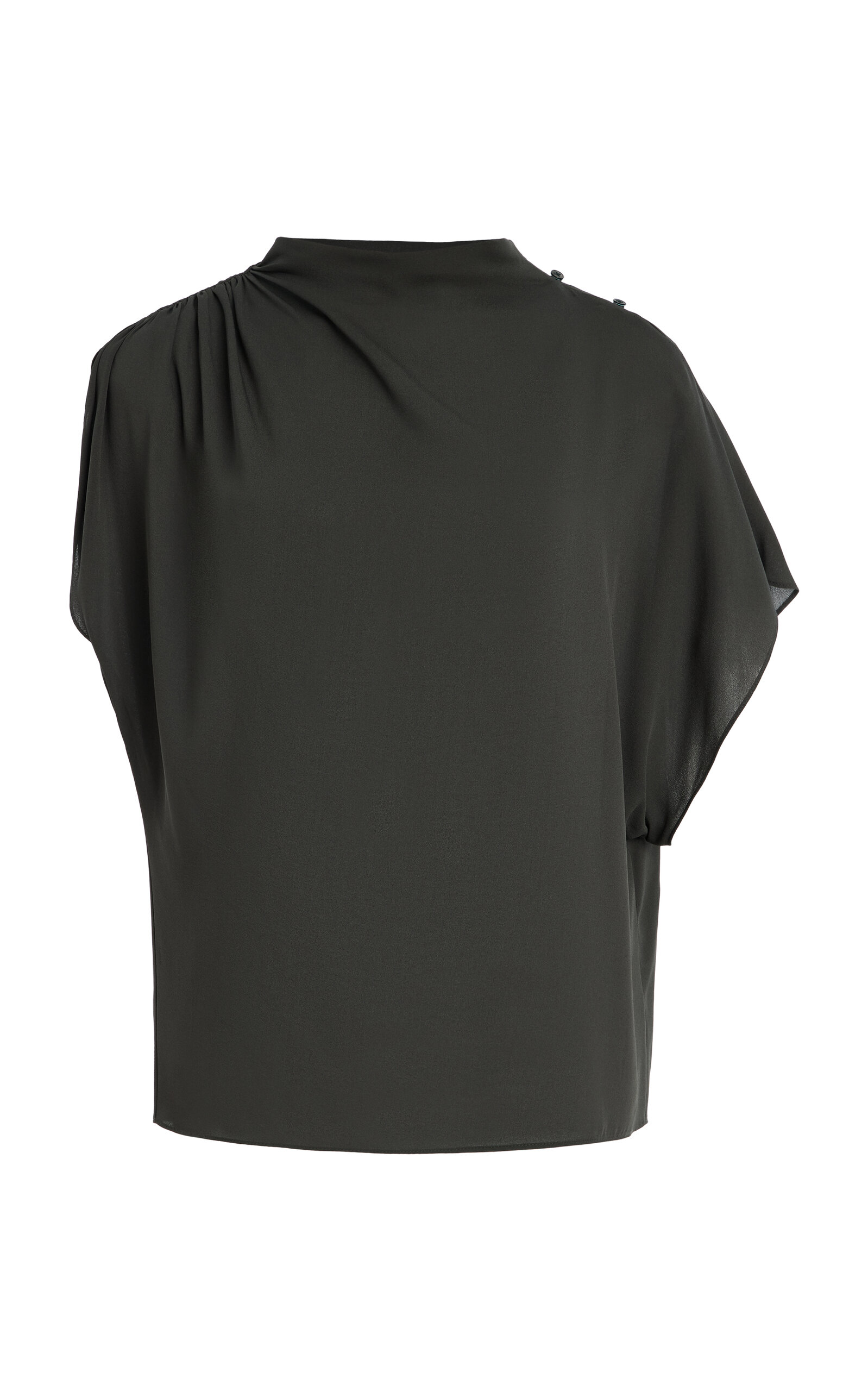 TWP Wish You Would Silk Georgette Top - Olive - XS