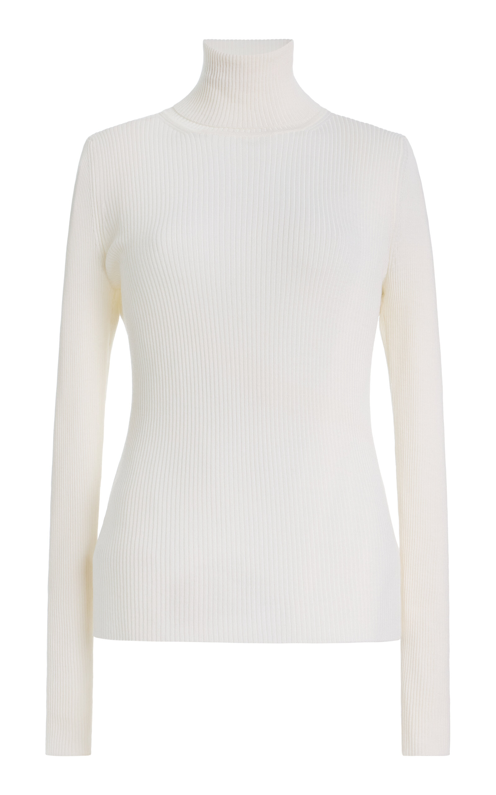 Twp Knit Wool Turtleneck Sweater In White