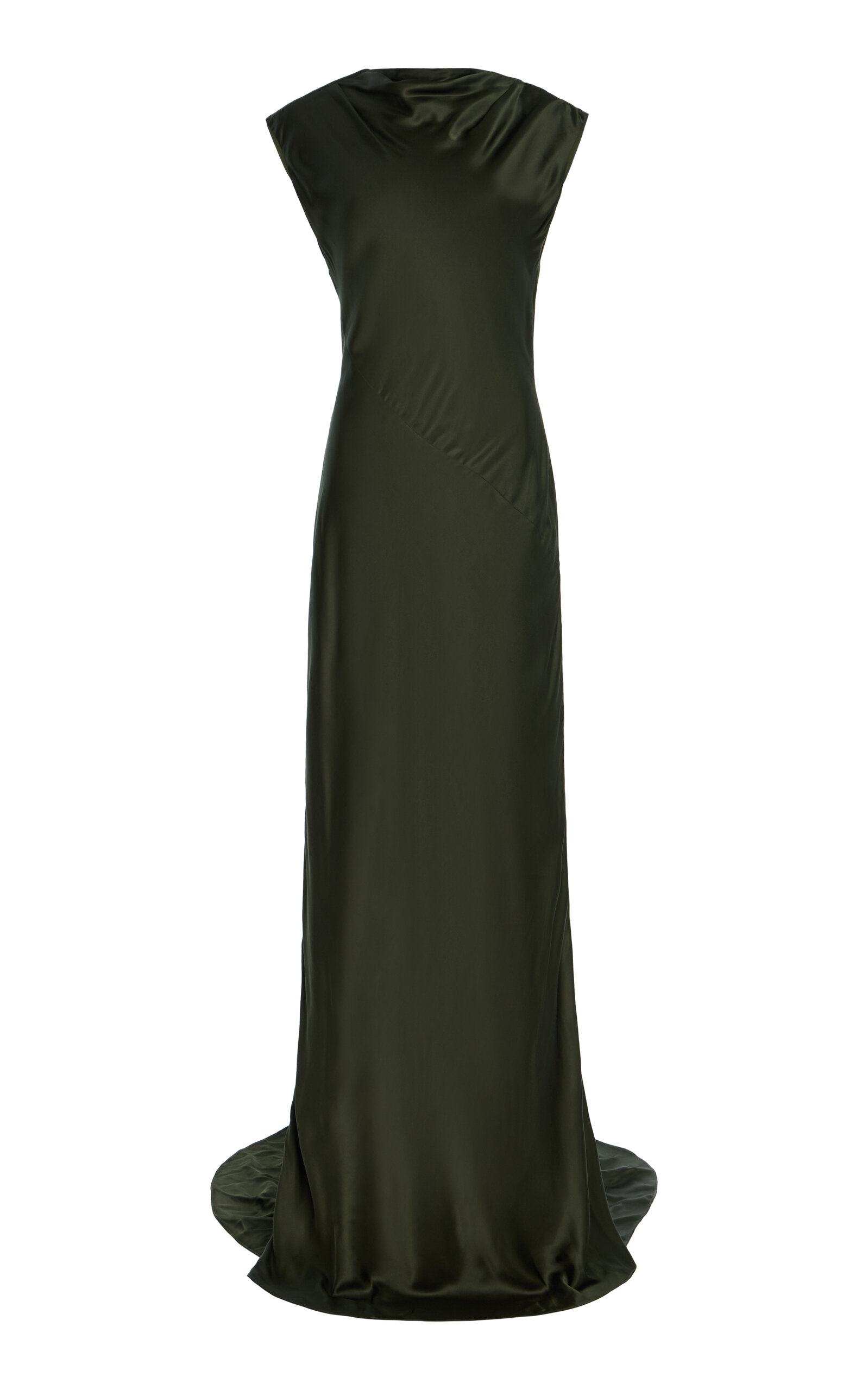 TWP Back to You Satin Gown - Olive