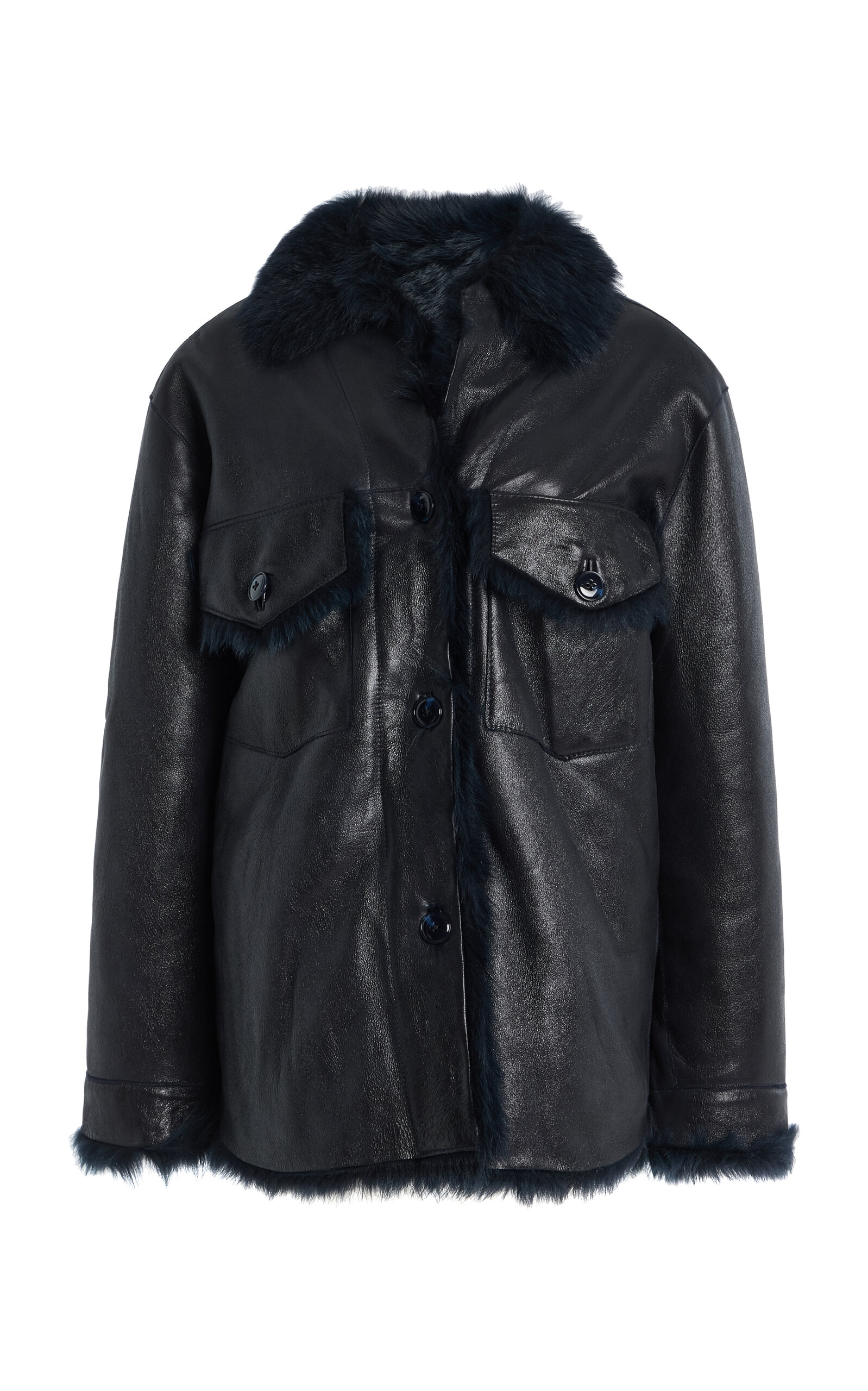 Twp Aspen Shearling Jacket In Black