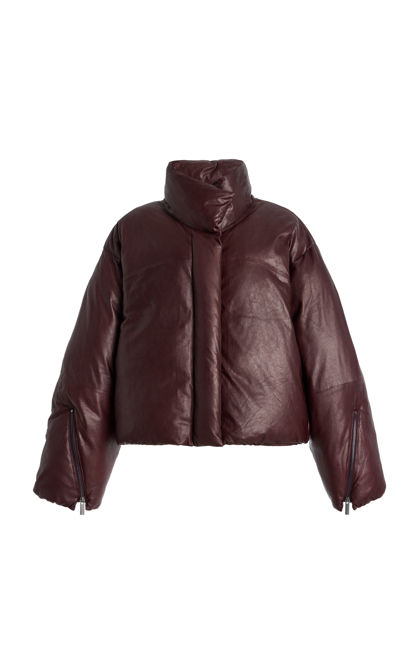 TWP Cropped Leather Puffer Jacket