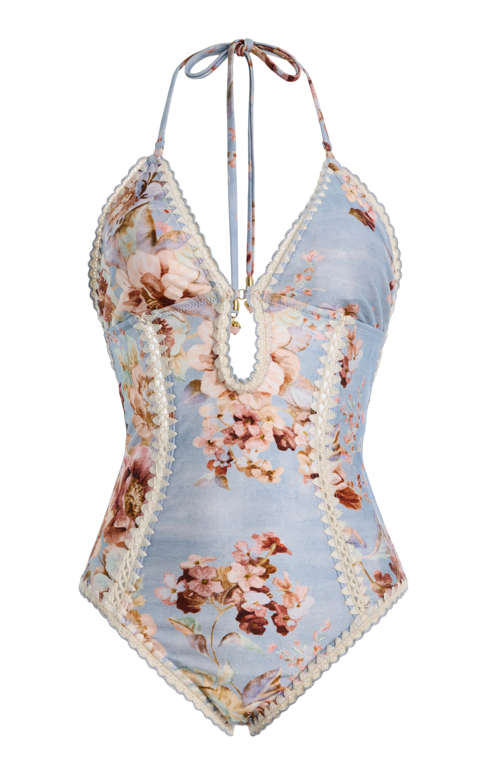 Zimmermann Awaken Crochet Keyhole Swimsuit In Multi