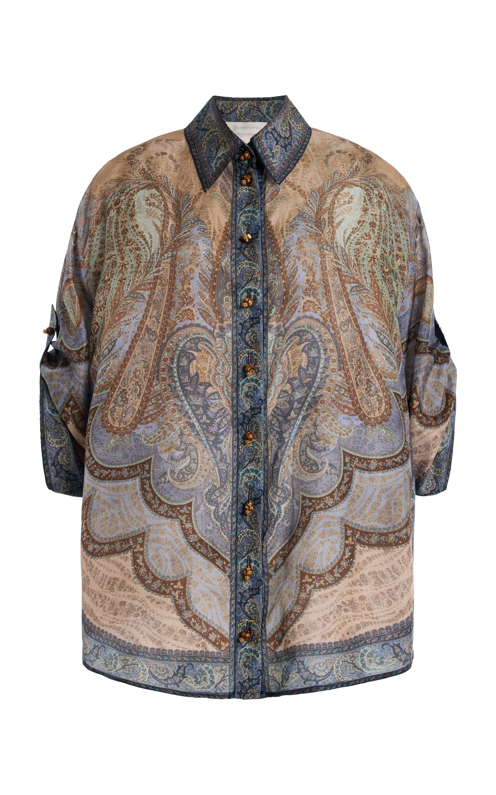Zimmermann Wanderlust Silk Shirt In Multi