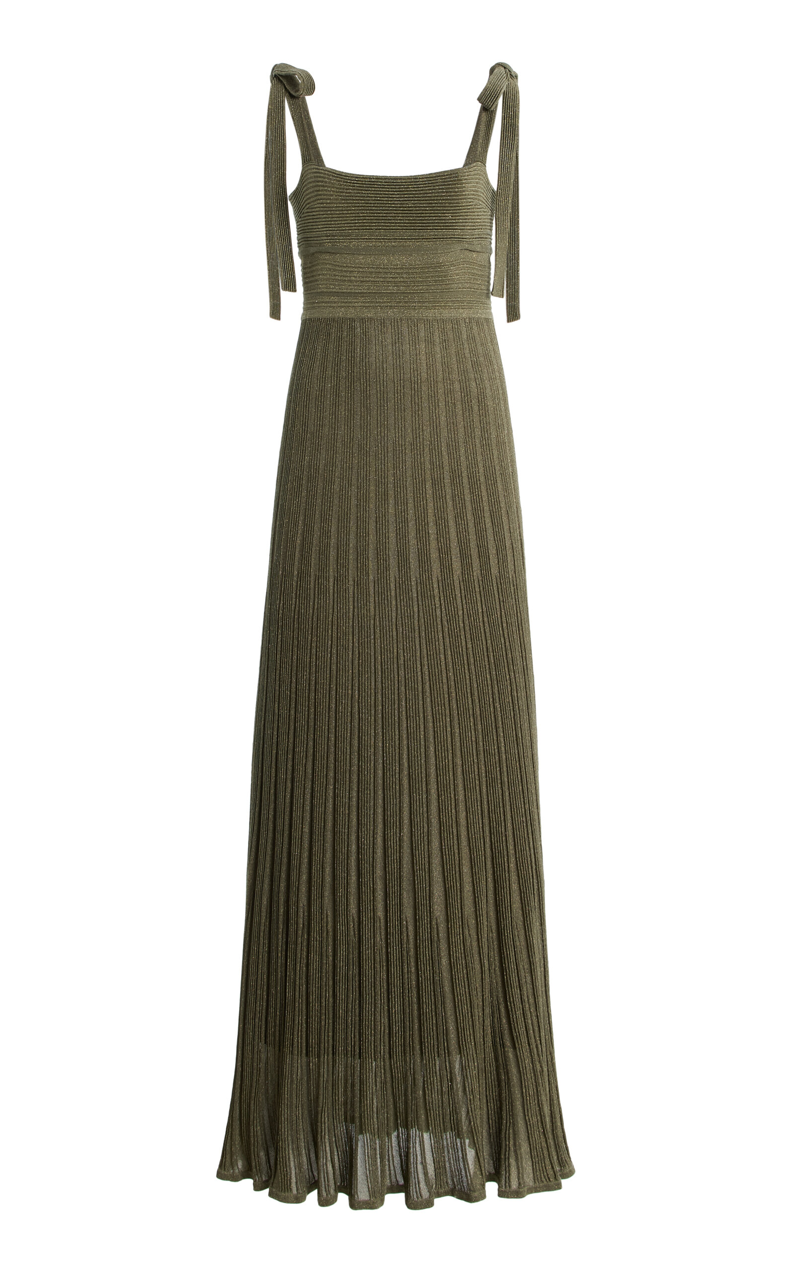 Zimmermann Wanderlust Metallic Maxi Dress In Green