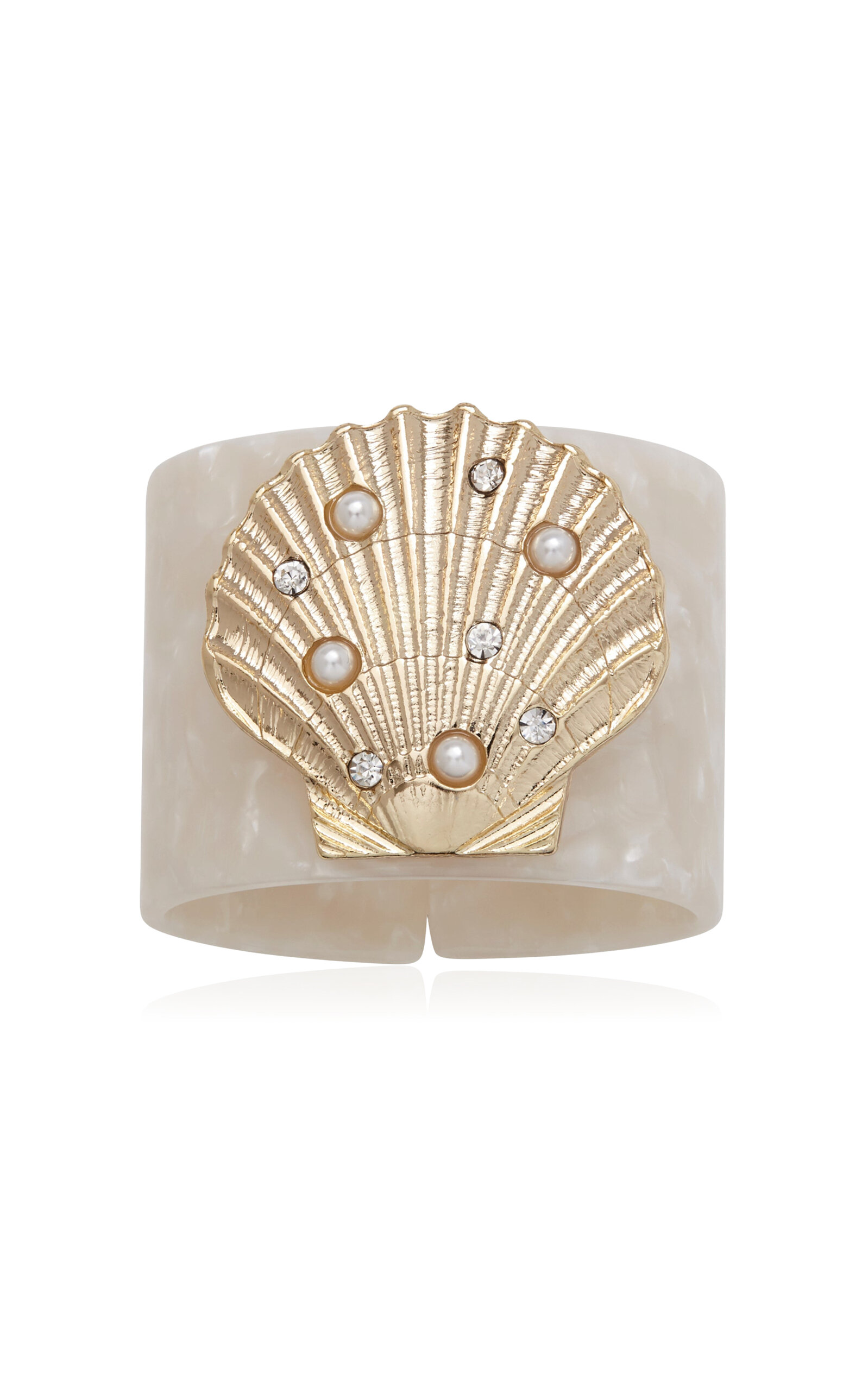 Joanna Buchanan Set-of-four Resin Shell Napkin Rings In Gold