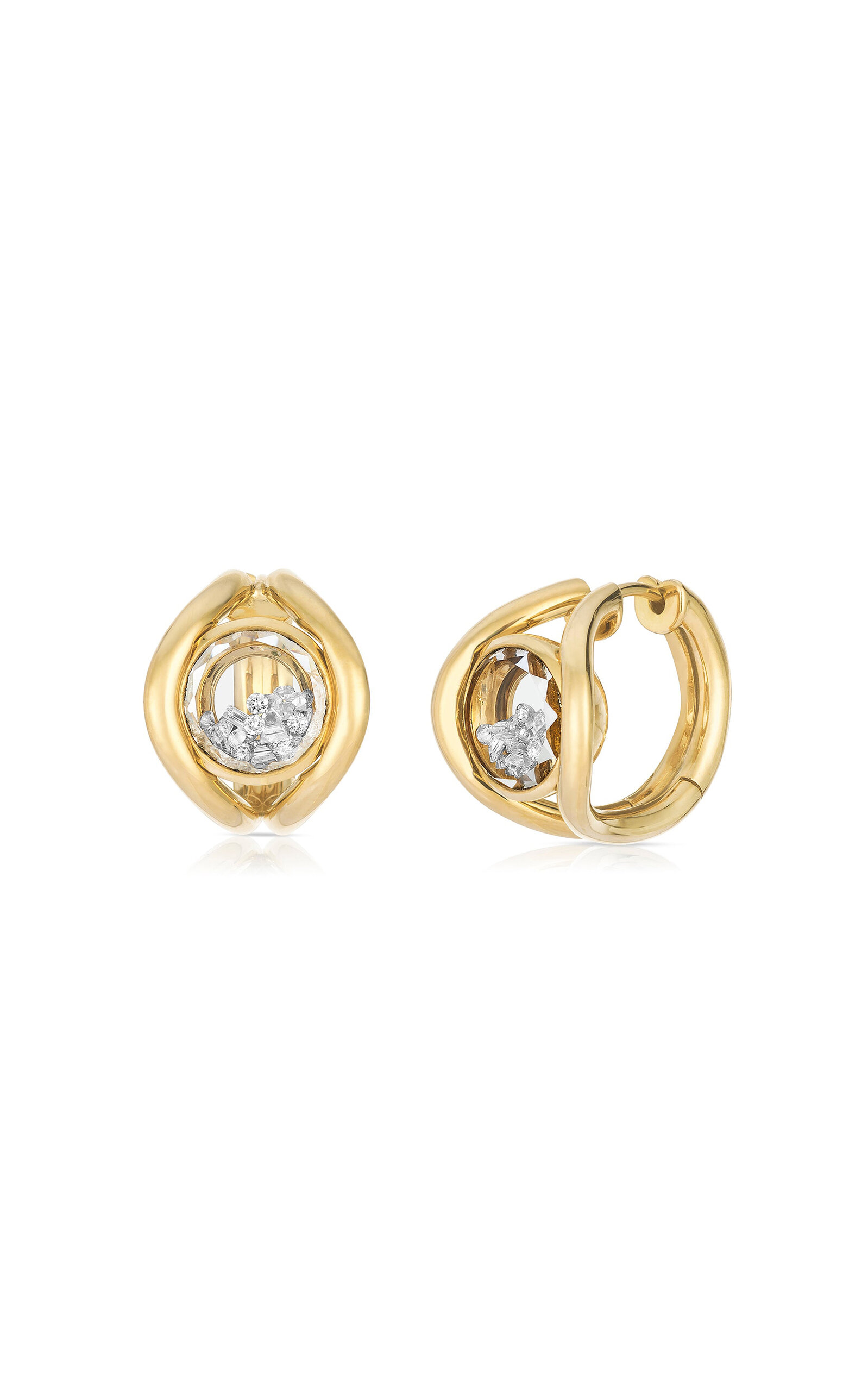 Moritz Glik Cascavel 18k Yellow Gold Diamond Huggie Earrings In Gold
