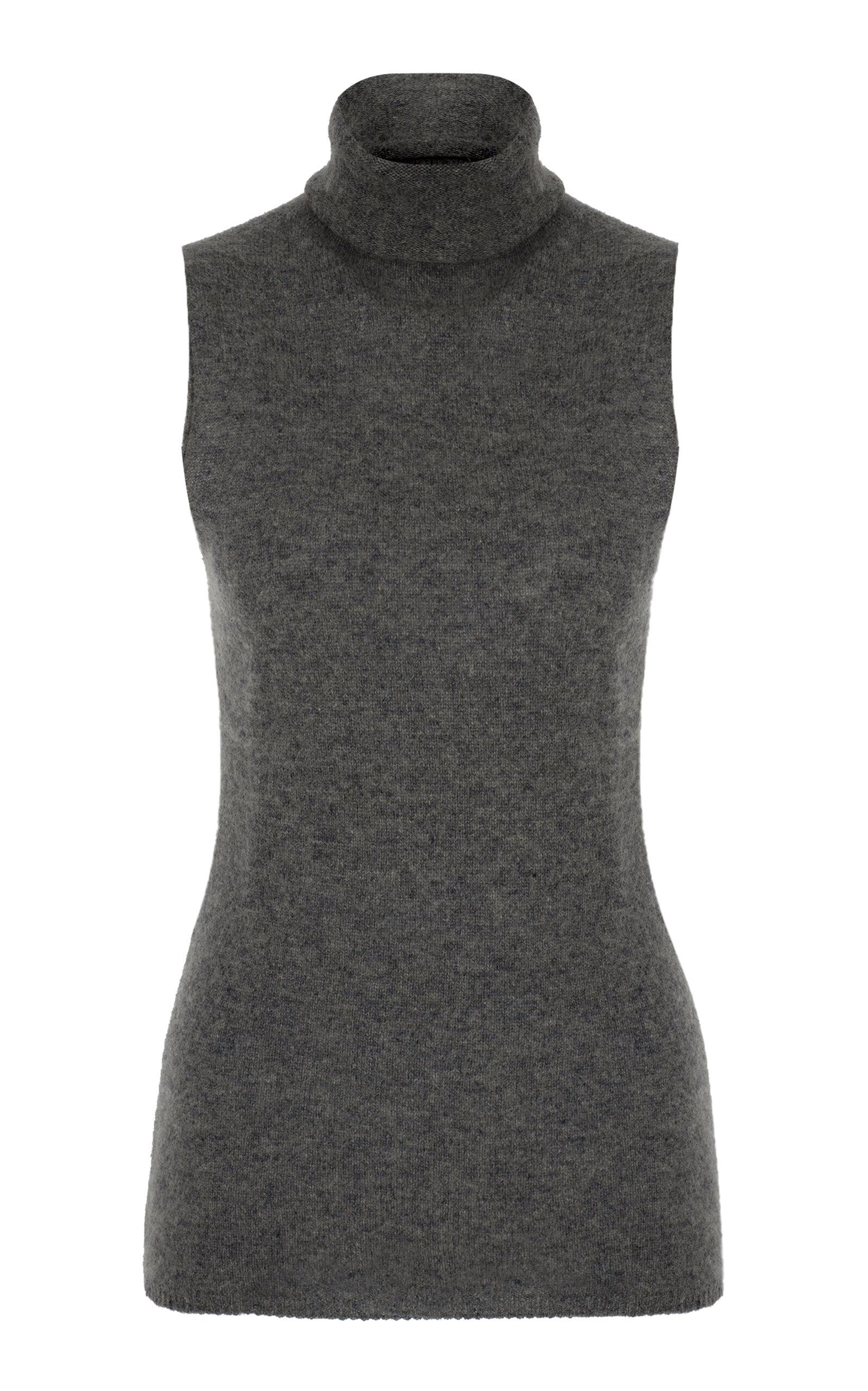 Zeynep Arcay Turtleneck Wool-cashmere Top In Gray