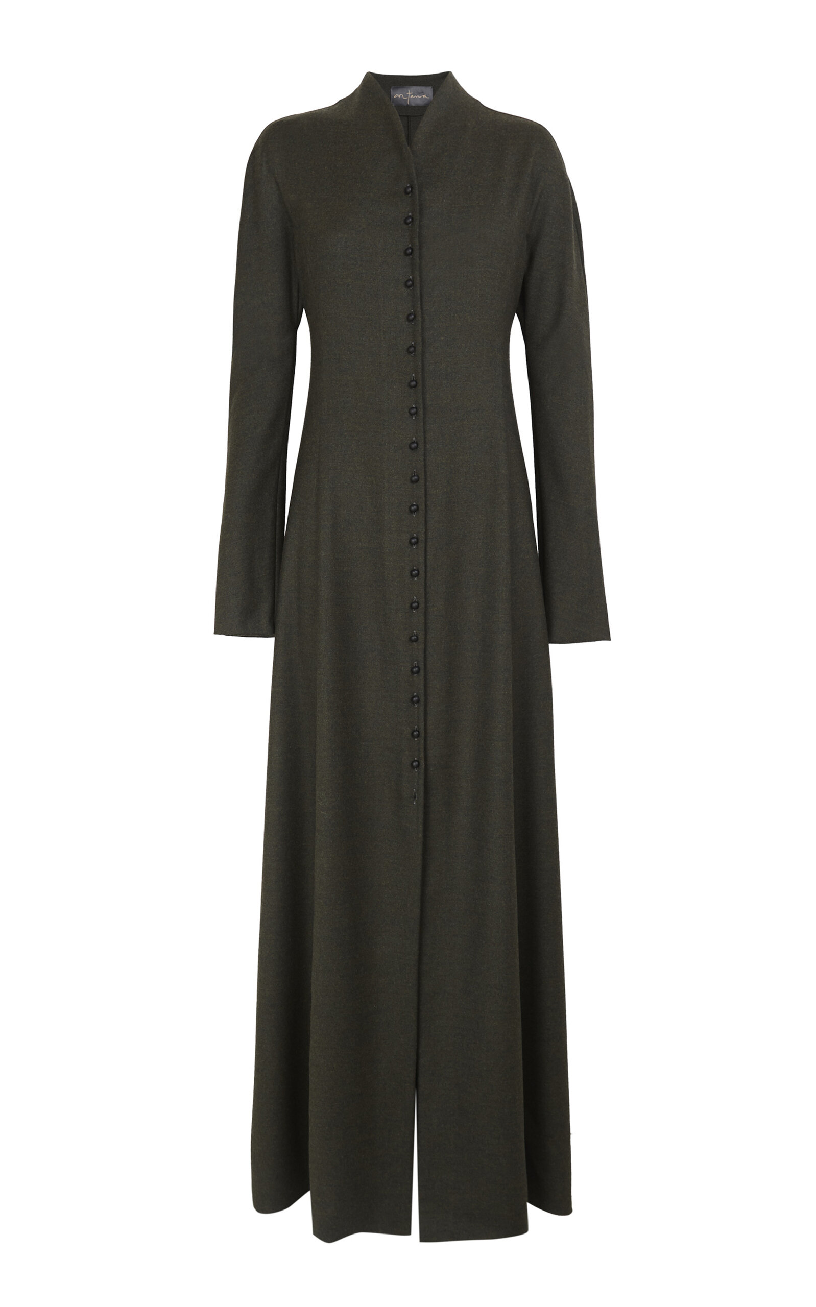 Cortana Wool-cashmere Blend Fabula Dress In Green