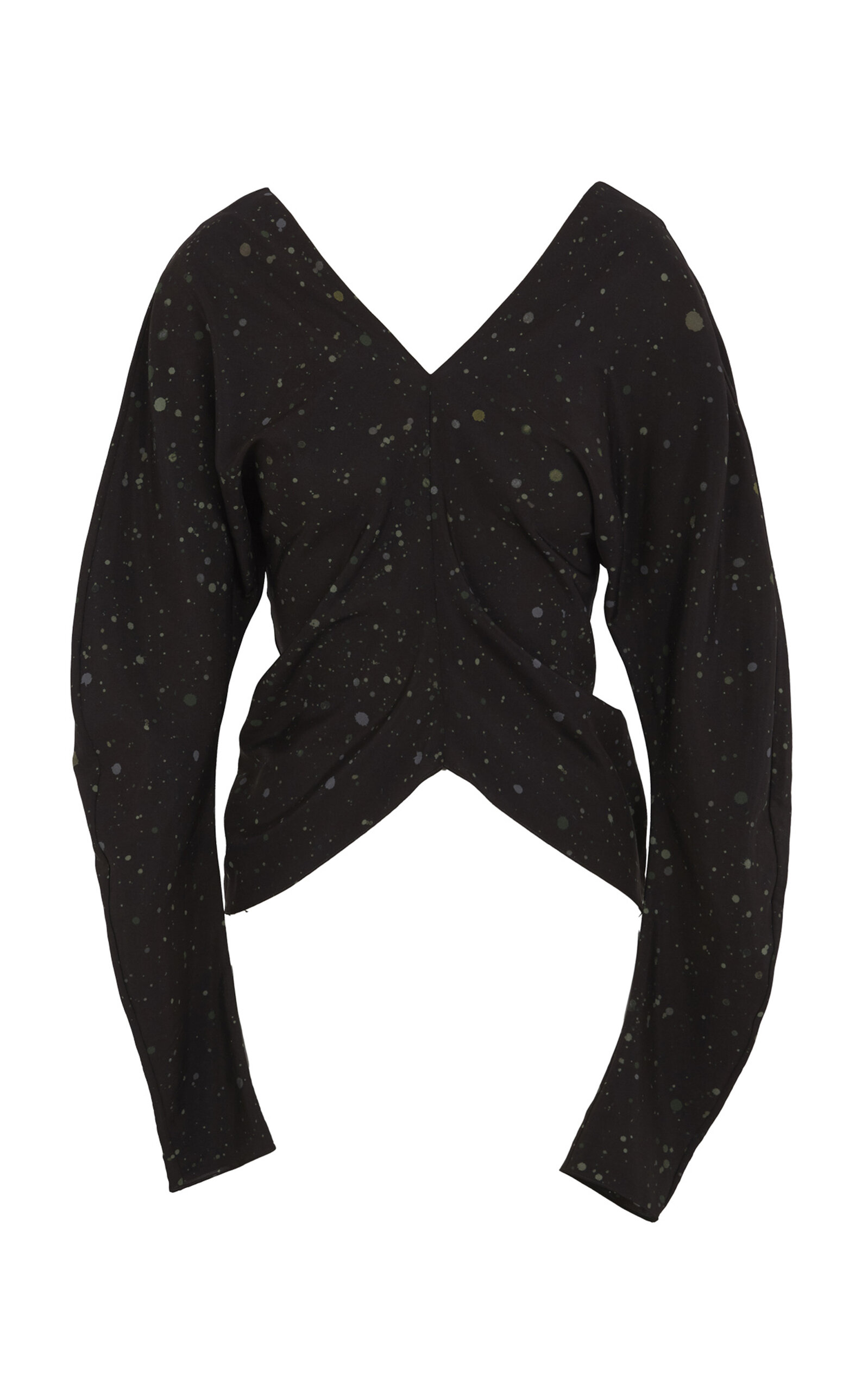 Cortana Kaz Silk-blend Ruched Top In Black