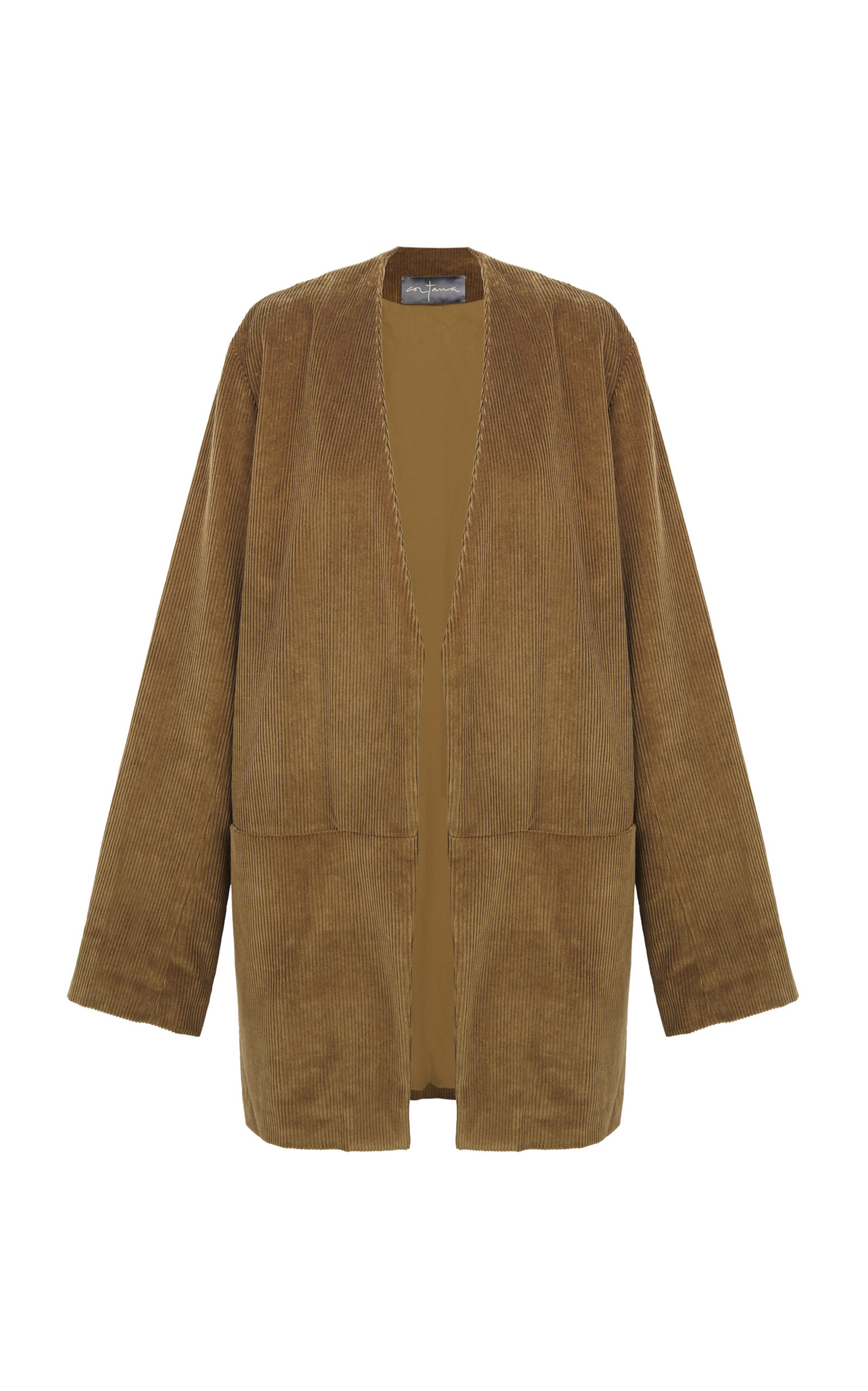 Cortana Cotton-linen Blend Eracle Jacket In Brown