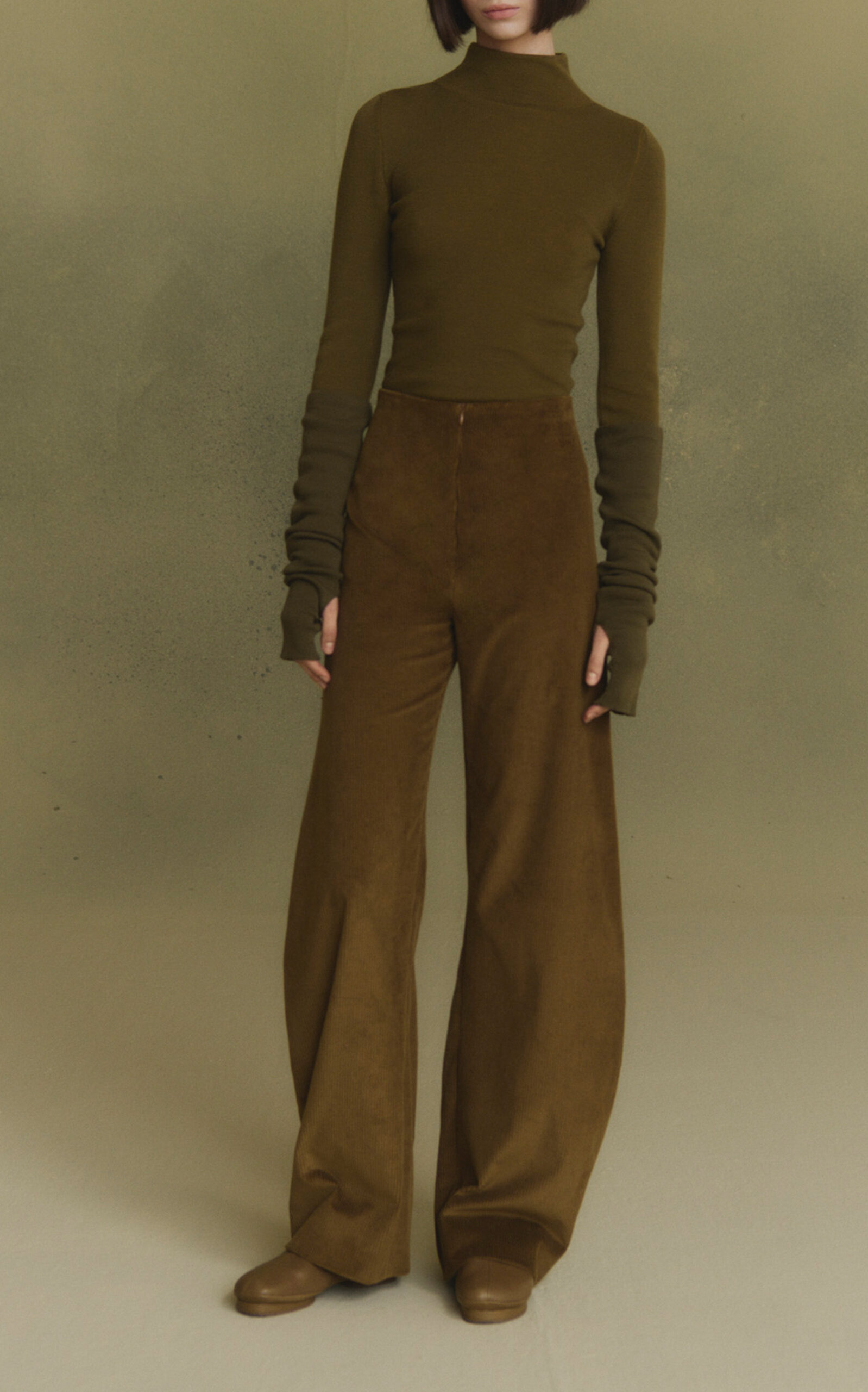 Cortana Cashmere Mock-Neck Fio Top - Neutral