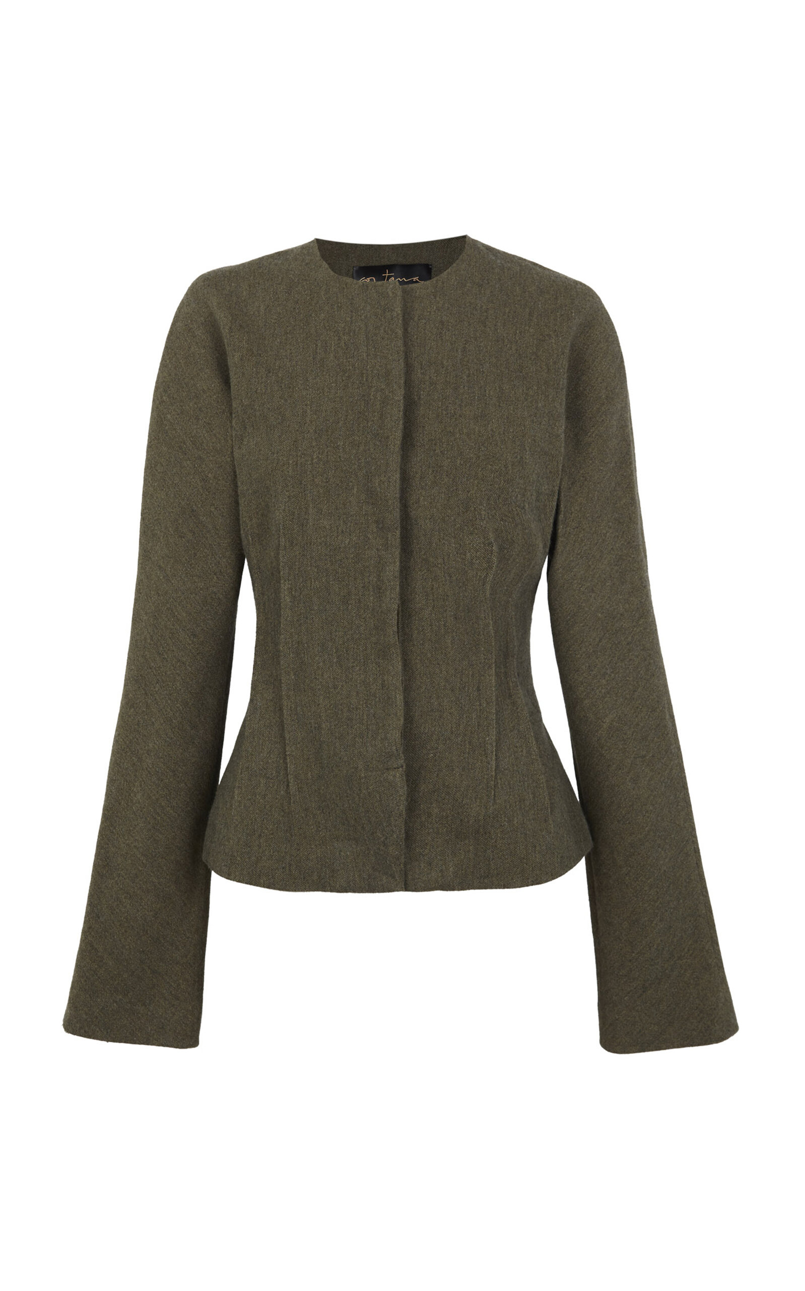 Cortana Rider Linen-wool Blend Tailored Jacket In Green