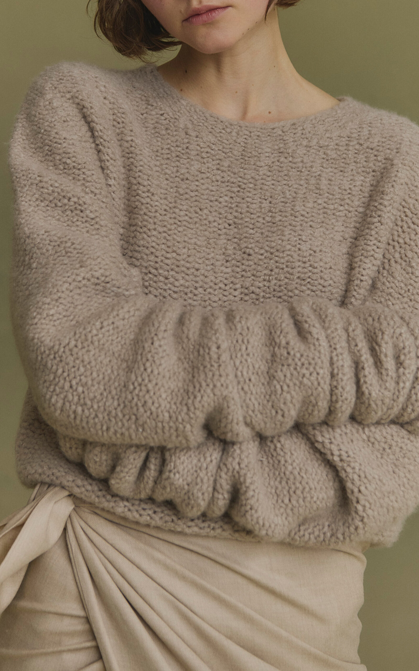 Cortana Cashmere-Silk Igloo Sweater - Neutral
