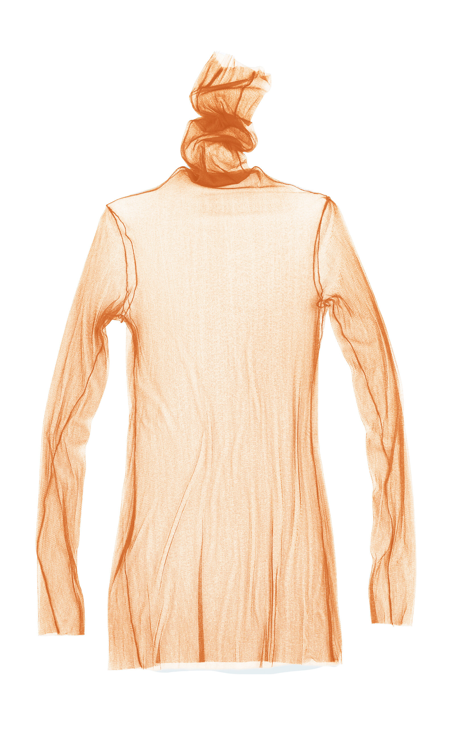 Cortana Cisne Silk-blend Tulle Top In Orange
