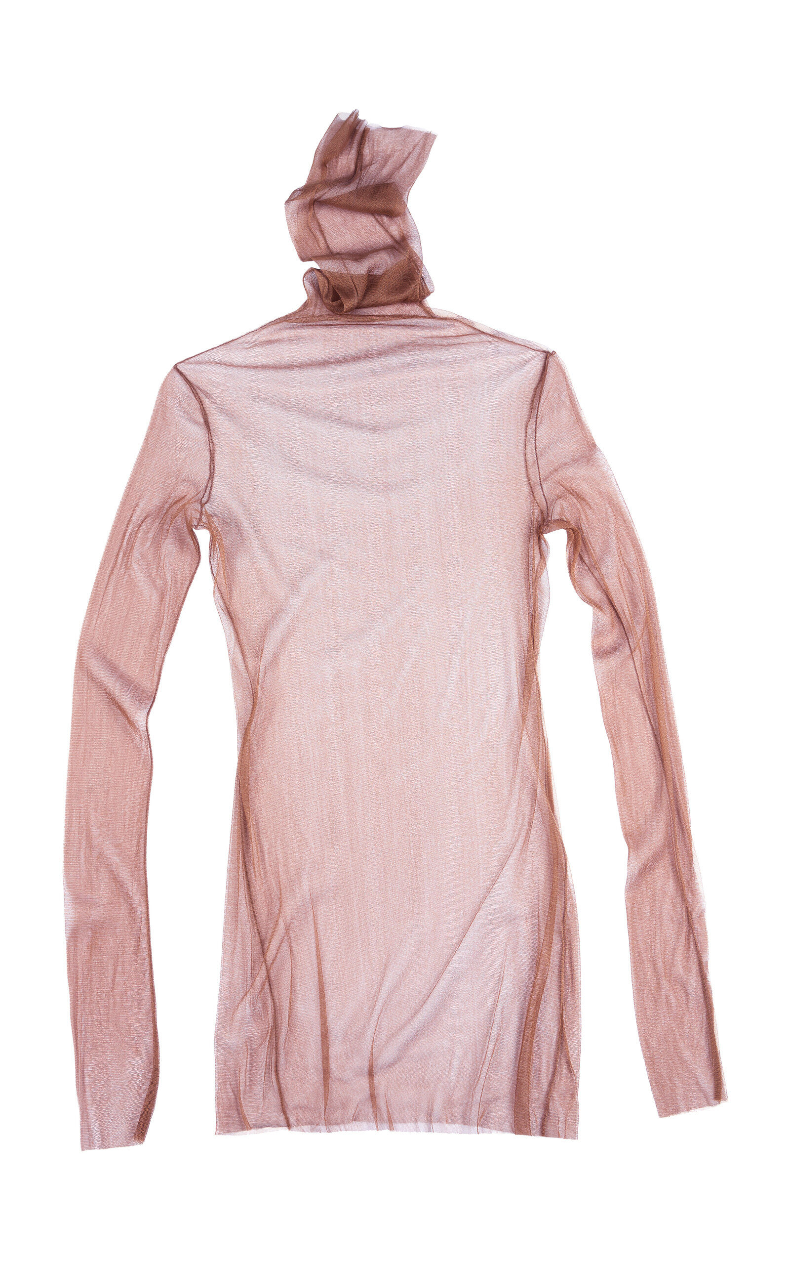 Cortana Cisne Silk-blend Tulle Top In Brown