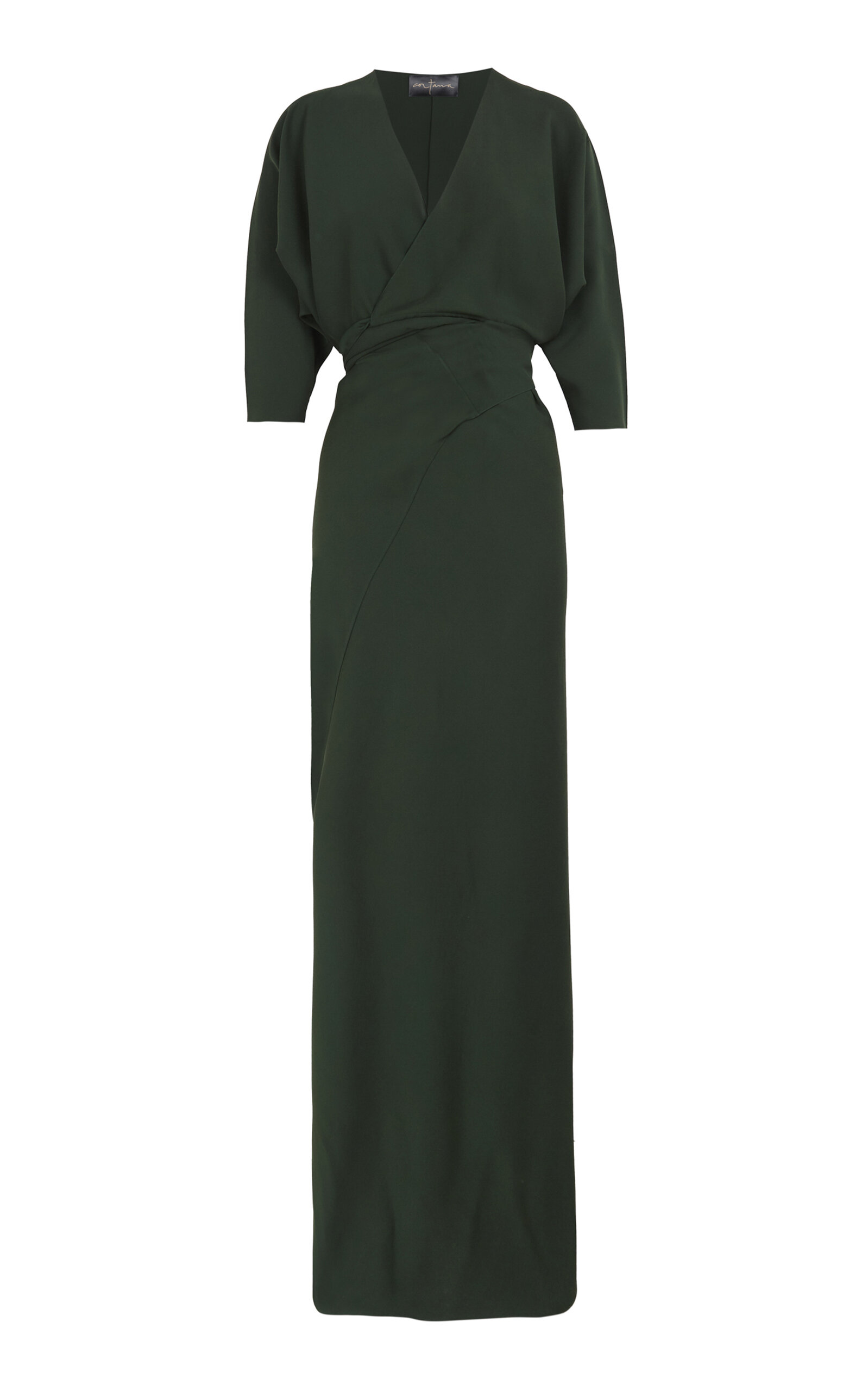 Cortana Mara Silk Maxi Wrap Dress - Green