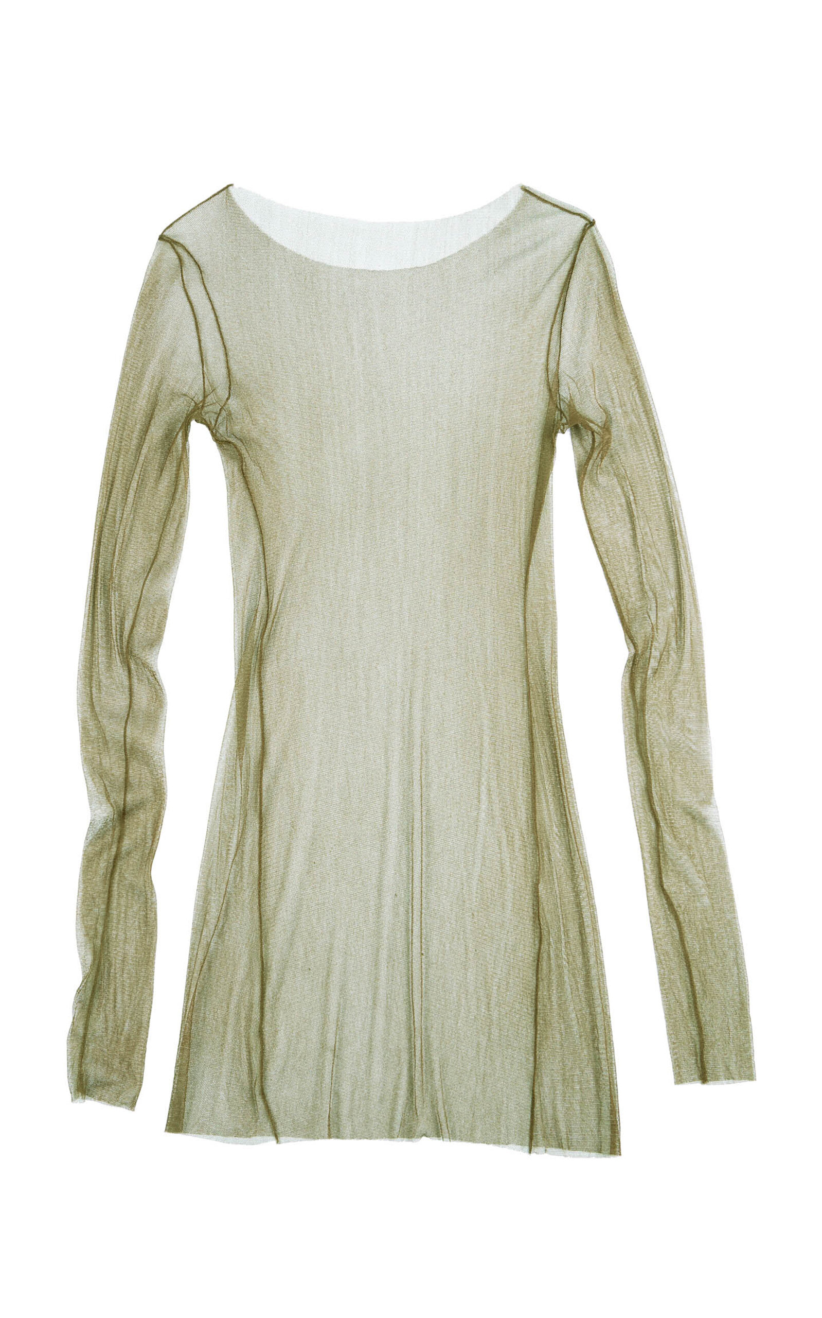 Cortana Silk-blend Sheer Tulle Top In Green