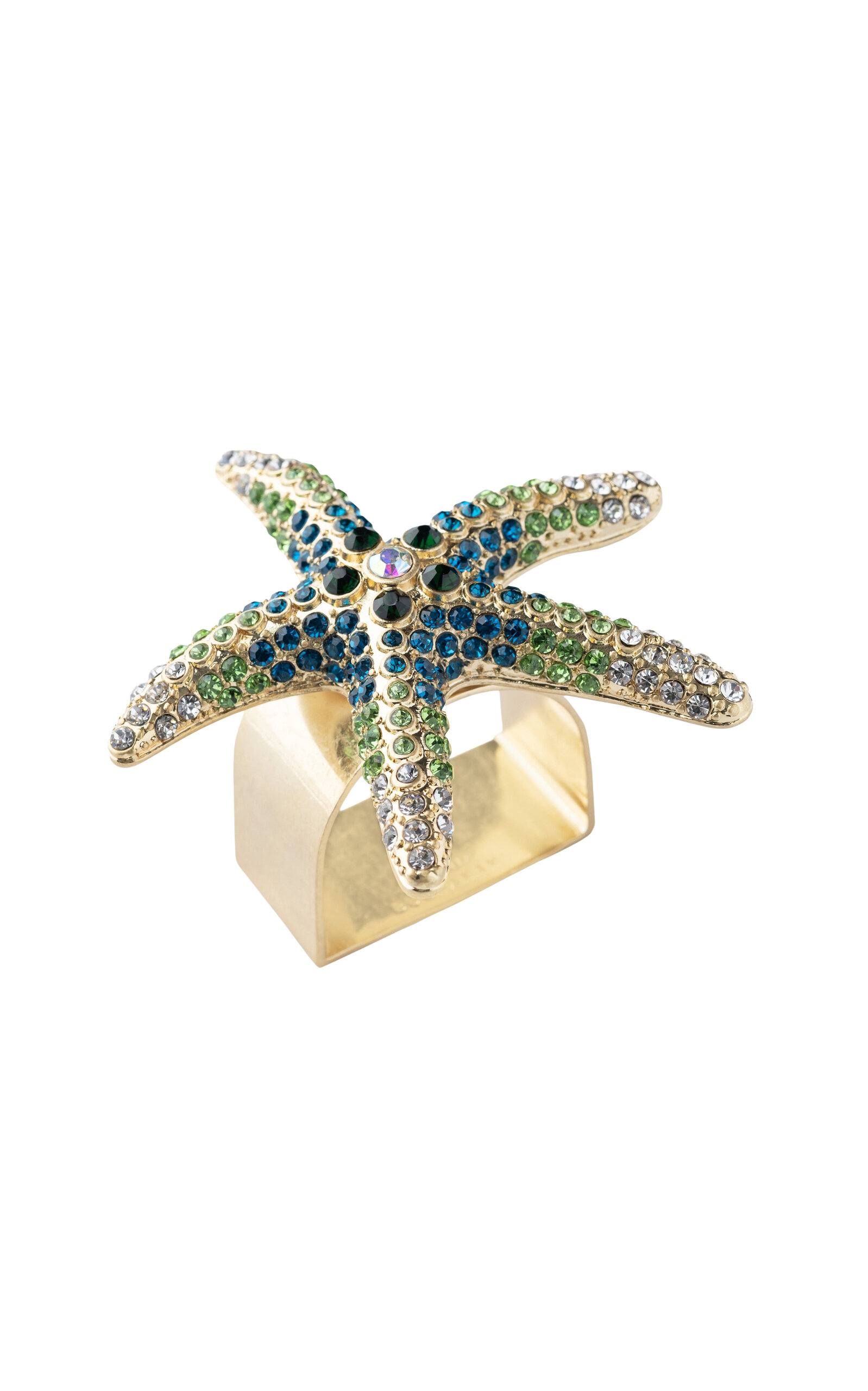 Joanna Buchanan Set-of-Four Sparkling Starfish Napkin Rings - Green