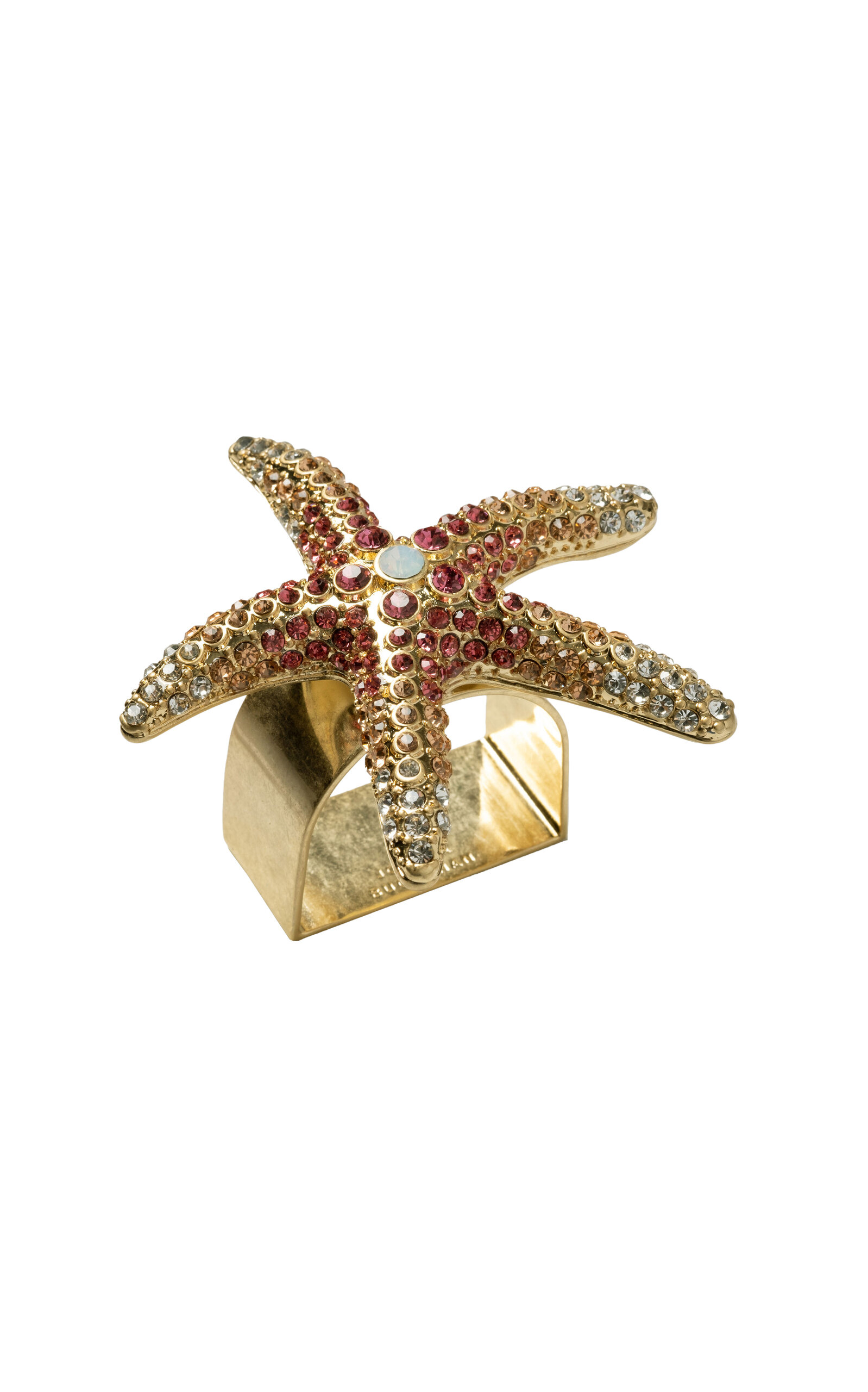 Joanna Buchanan Set-of-four Sparkling Starfish Napkin Rings In Gold
