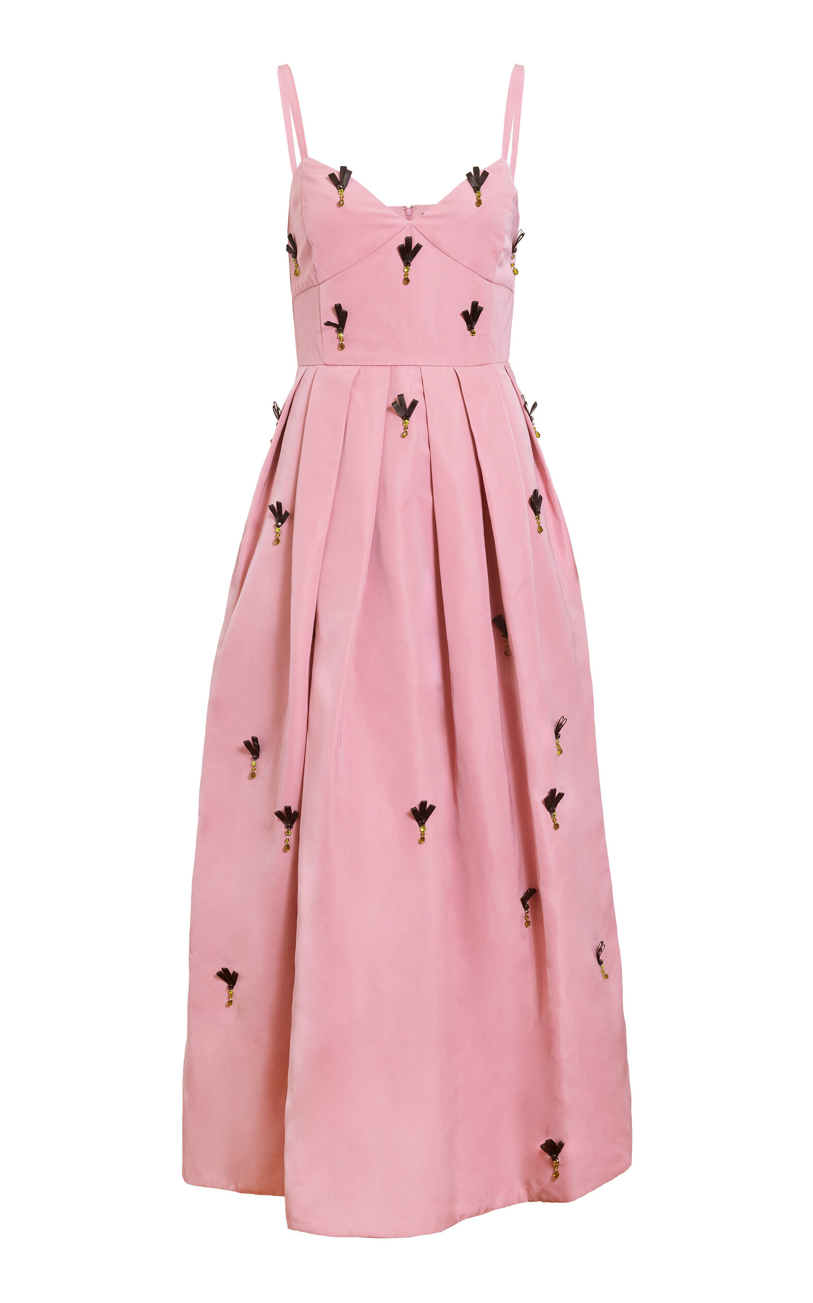 Delphine Annette Faille Midi Dress In Pink
